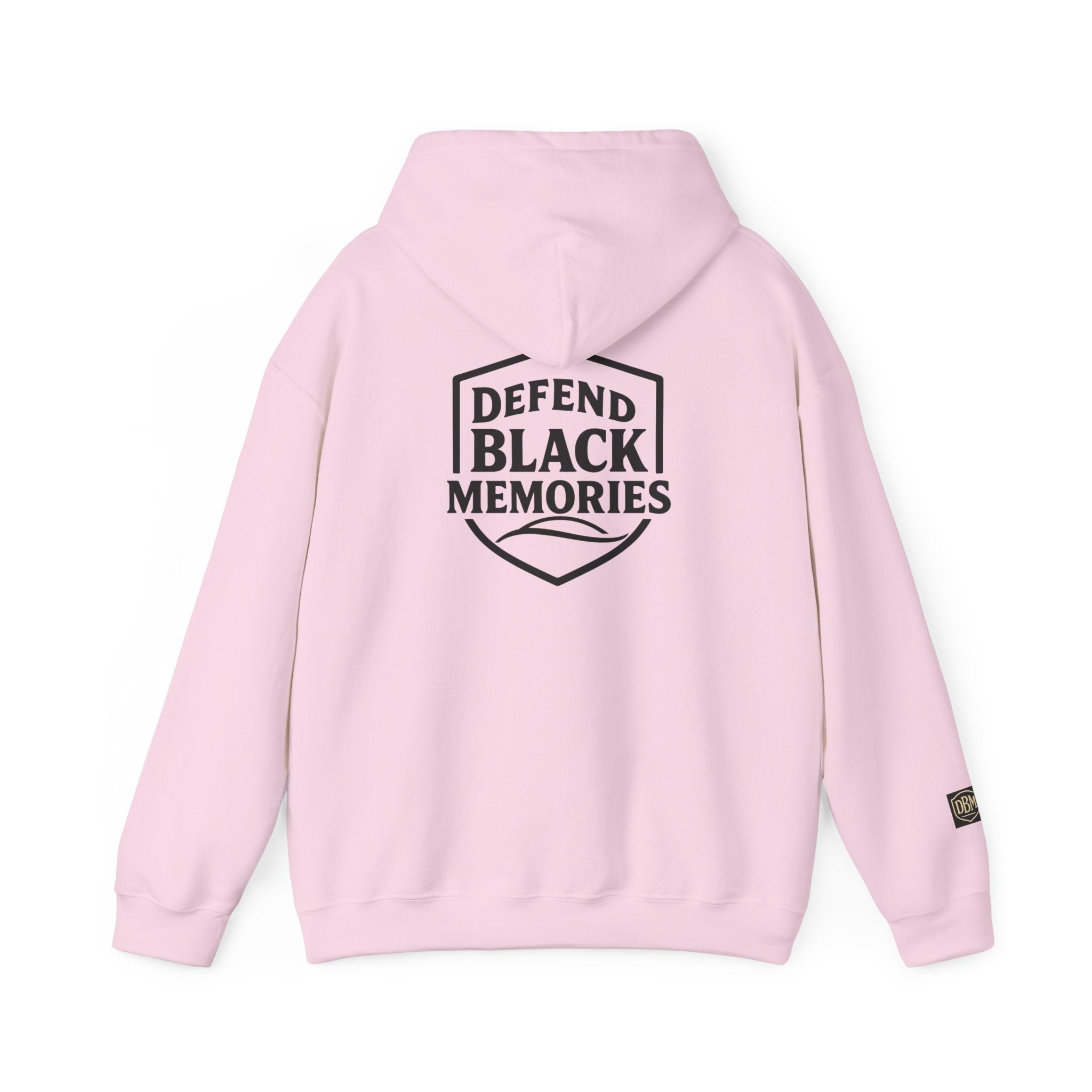 Defend Black Memories: Elijah McCoy Historical Black Portrait Big Back Logo Hoodie