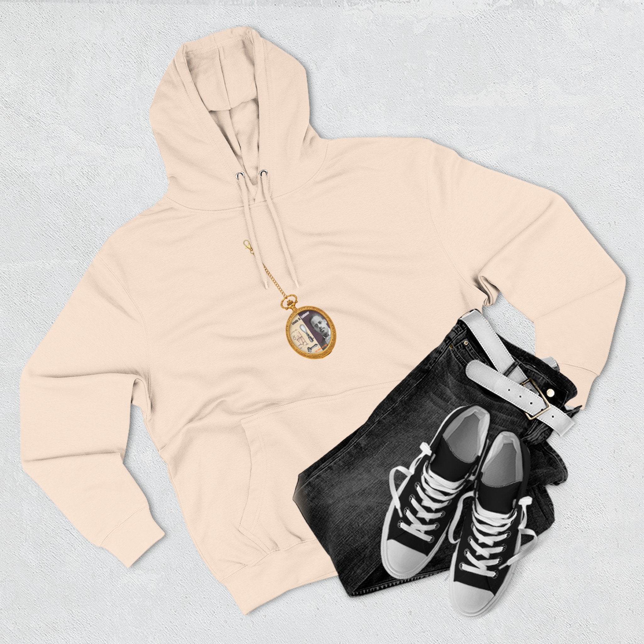 Lewis H Latimer Pocket Watch Three-Panel Fleece Hoodie