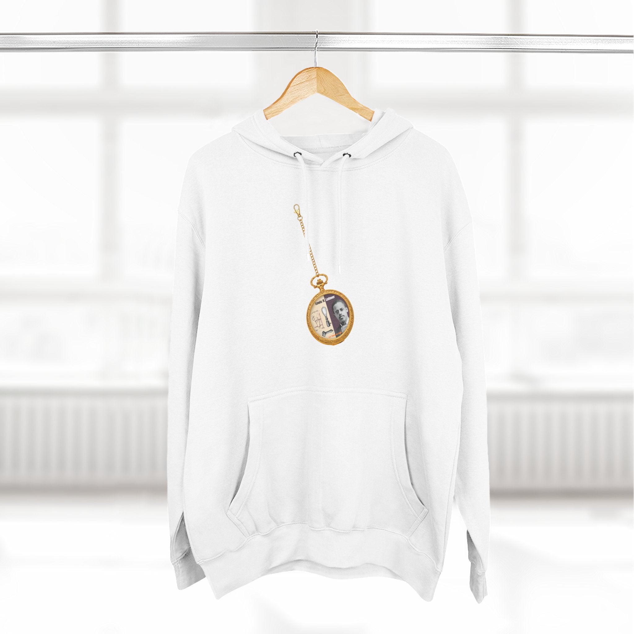 Lewis H Latimer Pocket Watch Three-Panel Fleece Hoodie