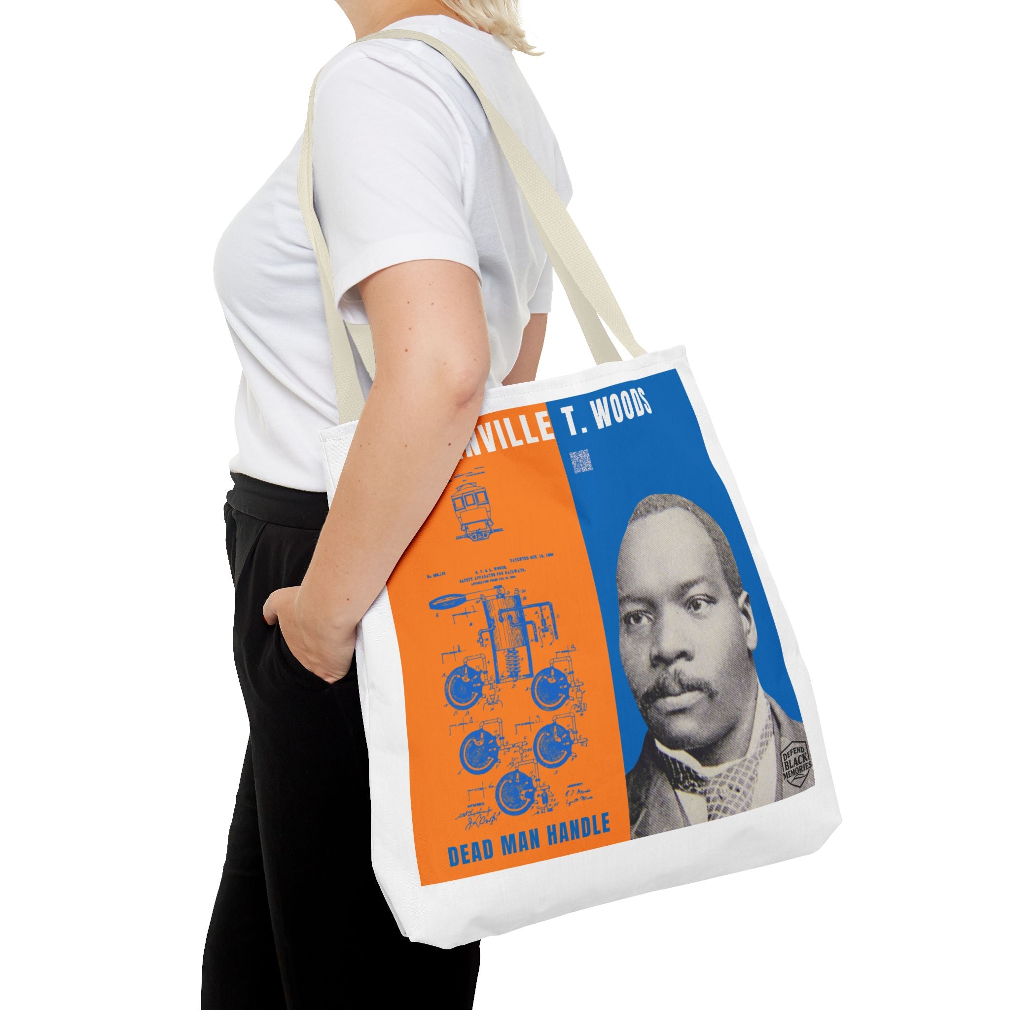 Granville T. Woods Historical Portrait Tote Bag - White (City Champs)