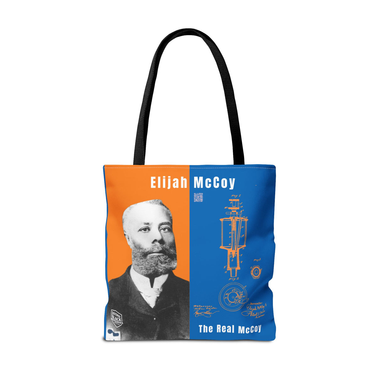 Elijah McCoy 'The Real McCoy' Tote Bag — Inspirational History Tribute (White)
