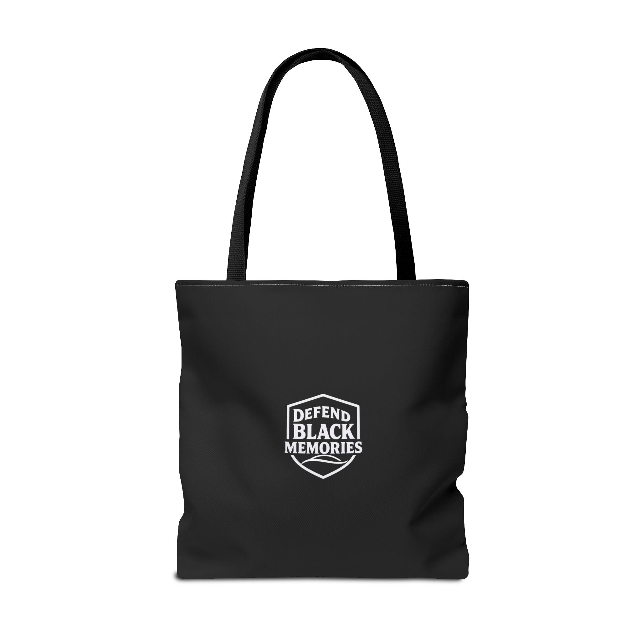 Granville T. Woods Historical Portrait Black Tote Bag (Trans/Dark Cerulean Block)