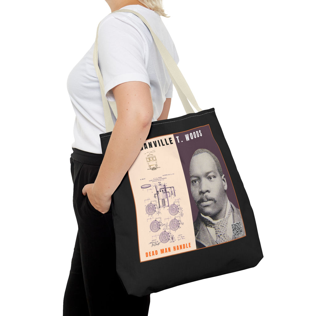 Granville T. Woods Historical Portrait Tote Bag (Black)