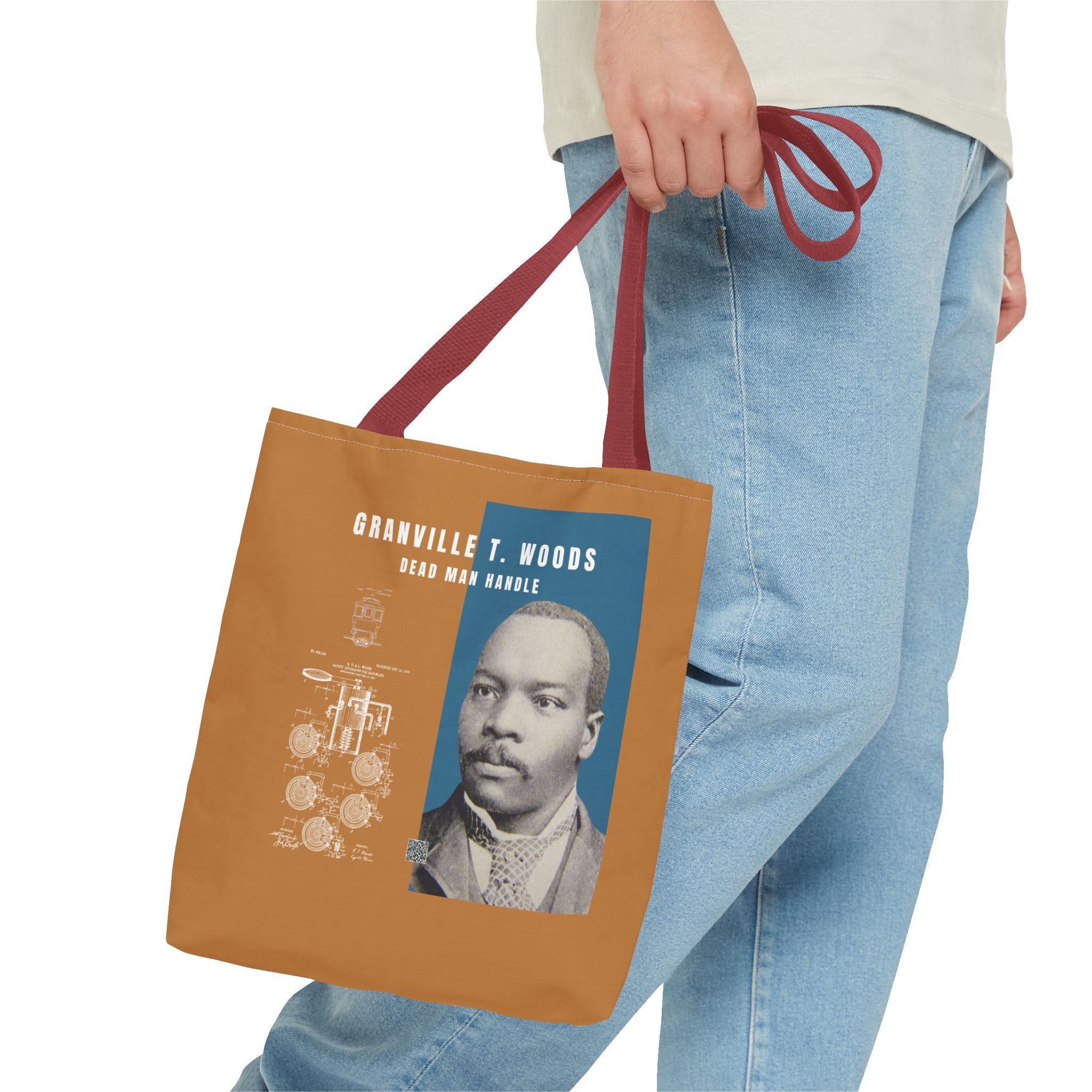 Granville T. Woods Historical Portrait Tote Bag (Light Brown)
