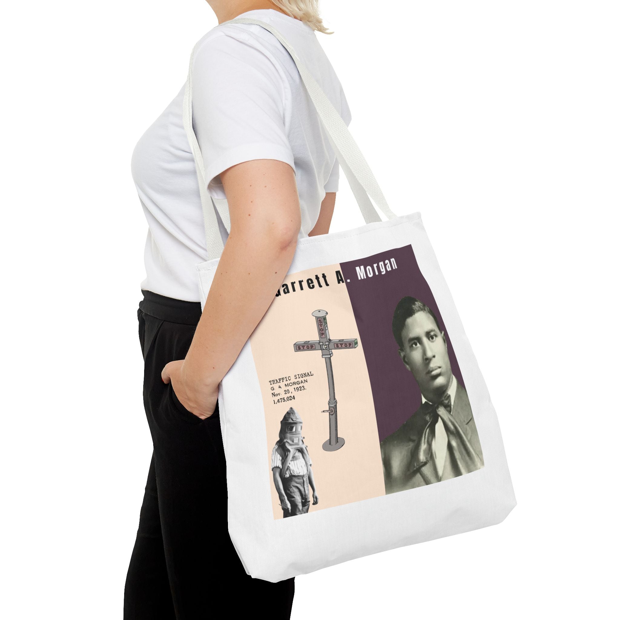 Garrett A. Morgan Historical Portrait Tote Bag (White)