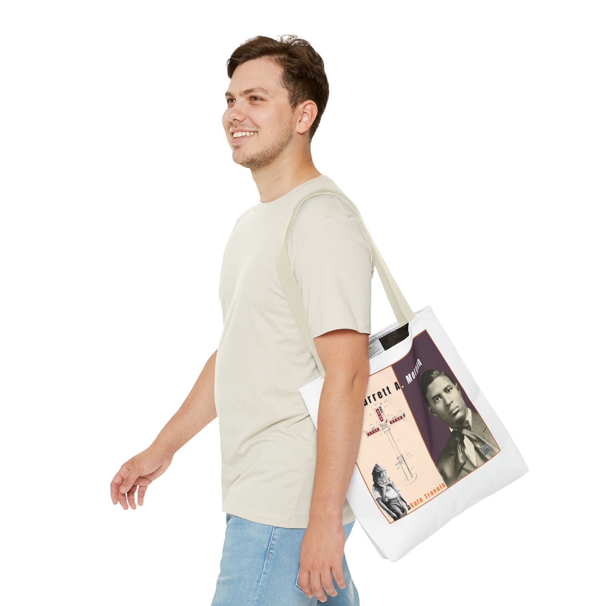 Garrett A. Morgan Historical Portrait Tote Bag (White)