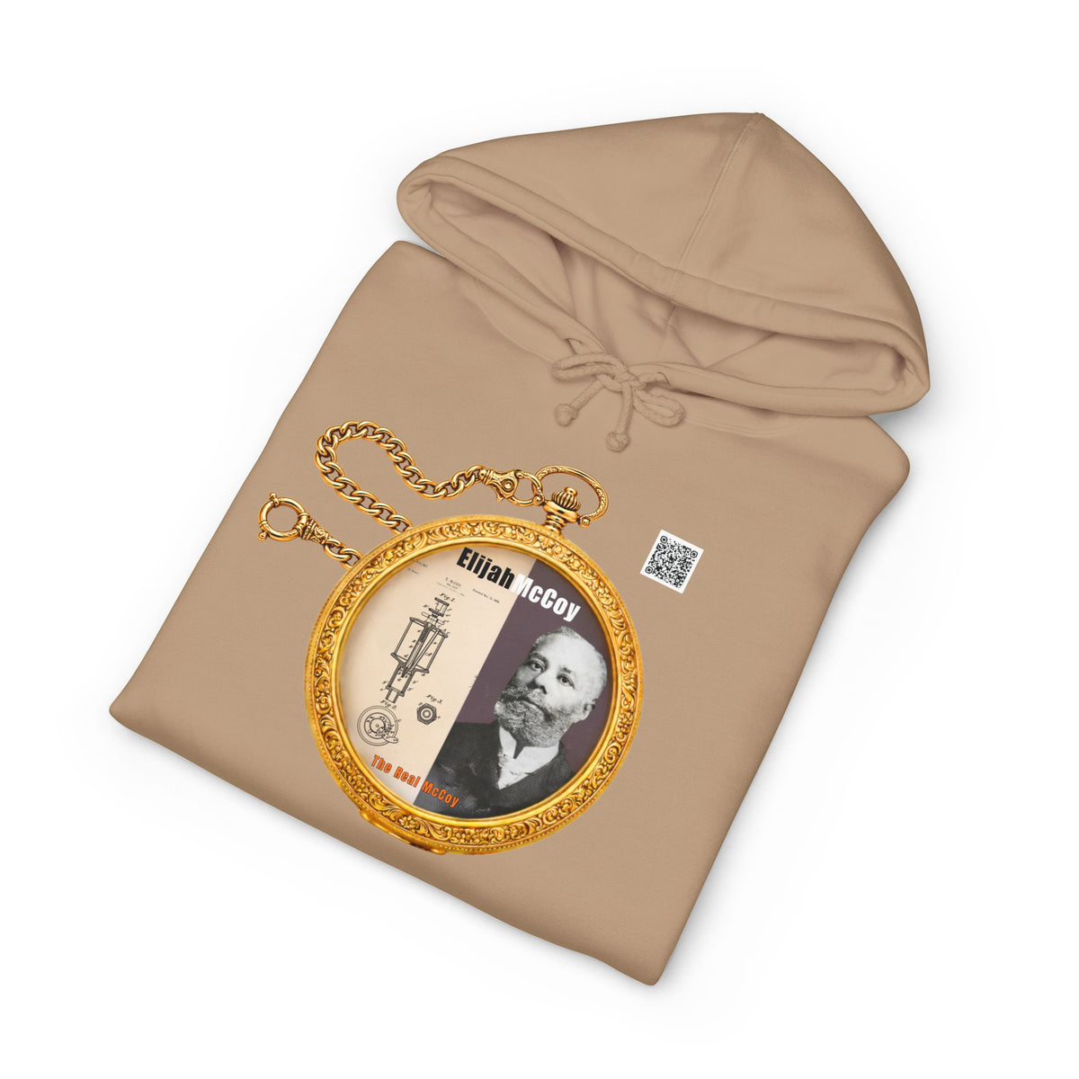 Elijah McCoy Historical Portrait Pocket Watch Hoodie