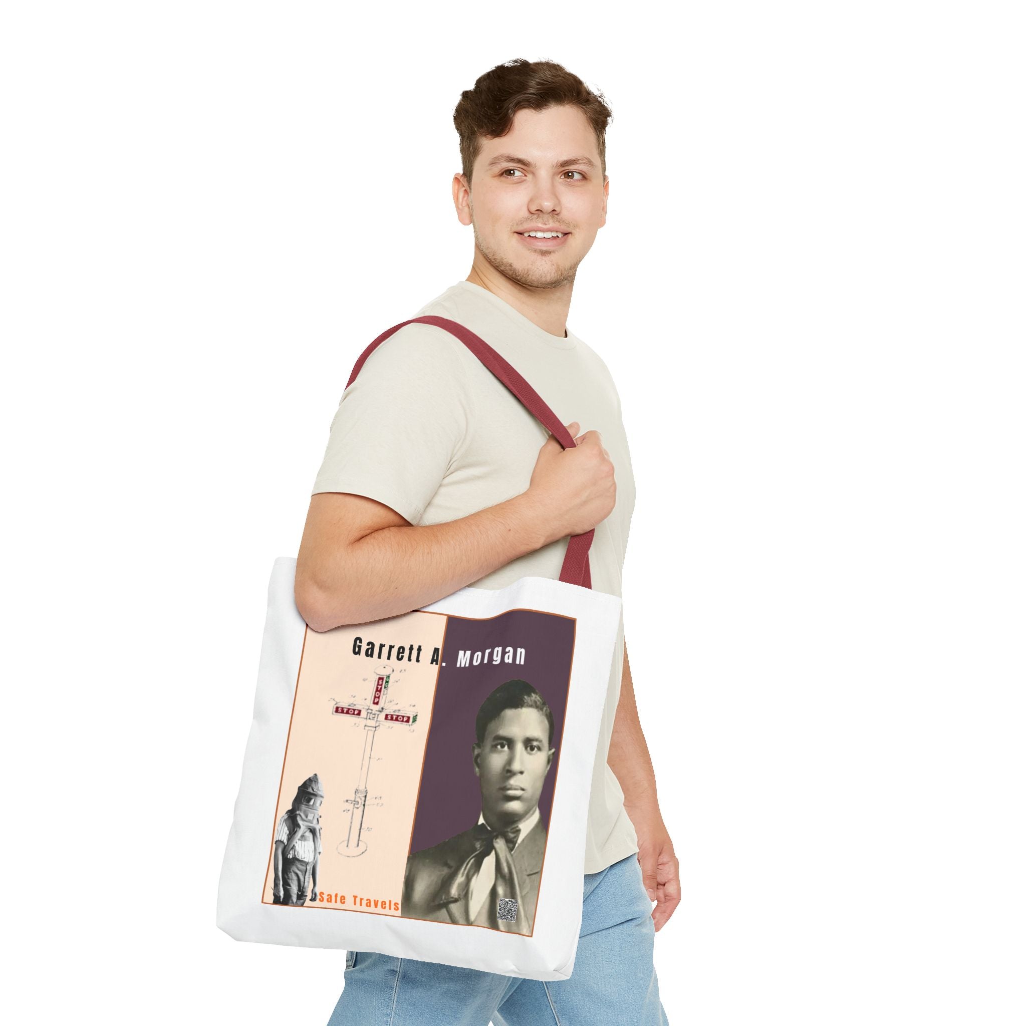 Garrett A. Morgan Historical Portrait Tote Bag (White)