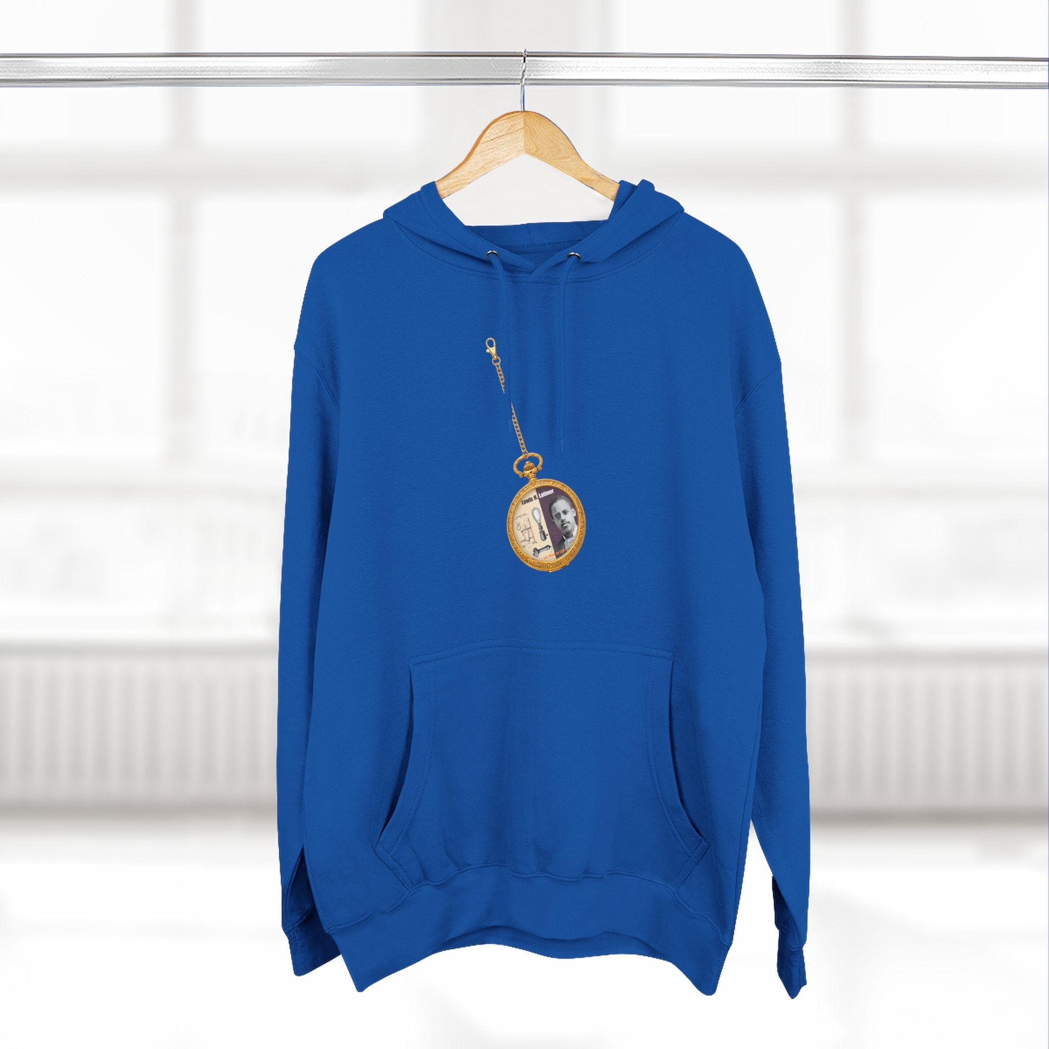 Lewis H Latimer Pocket Watch Three-Panel Fleece Hoodie