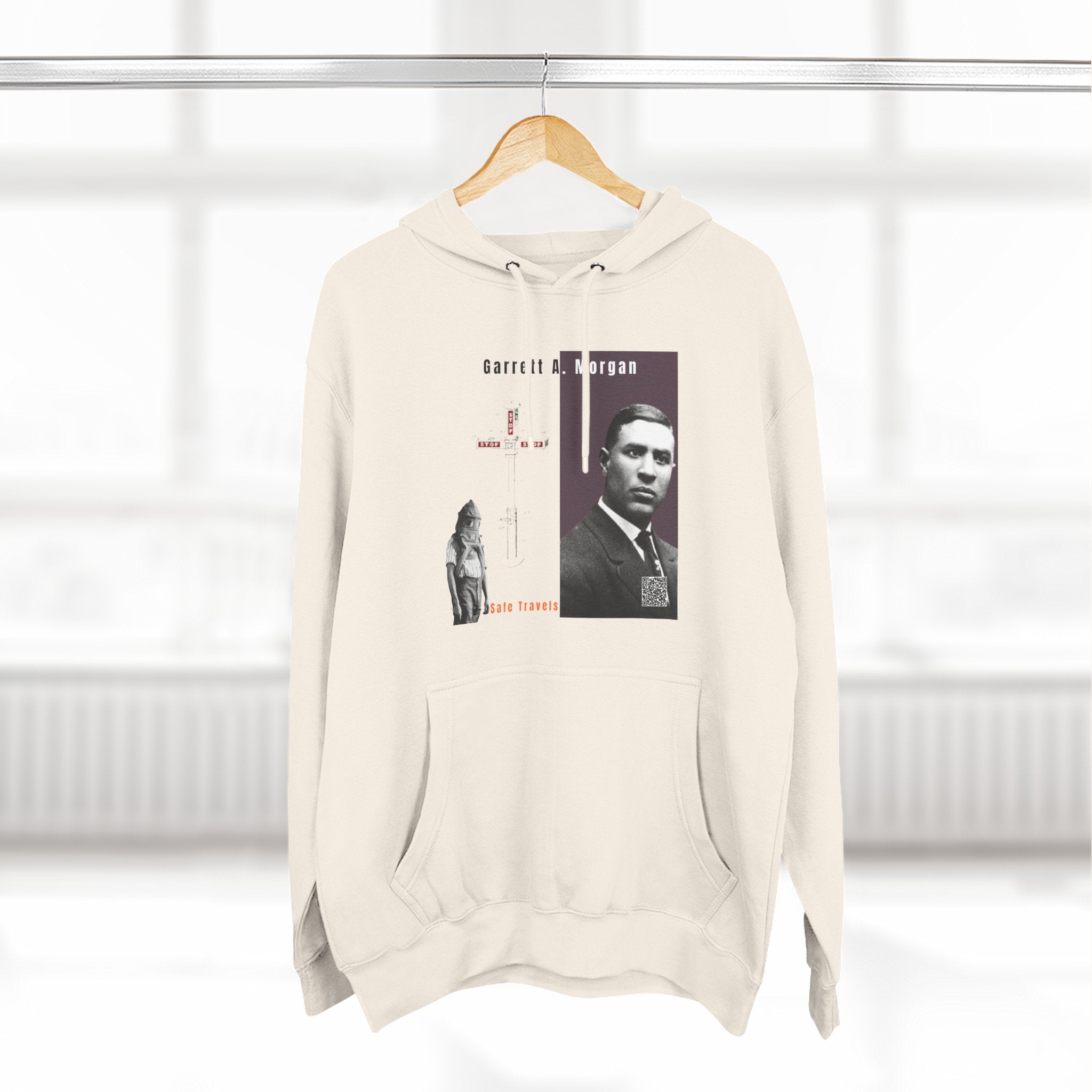 Defend Black Memories: Garrett A. Morgan Three-Panel Historic Black Portrait Hoodie