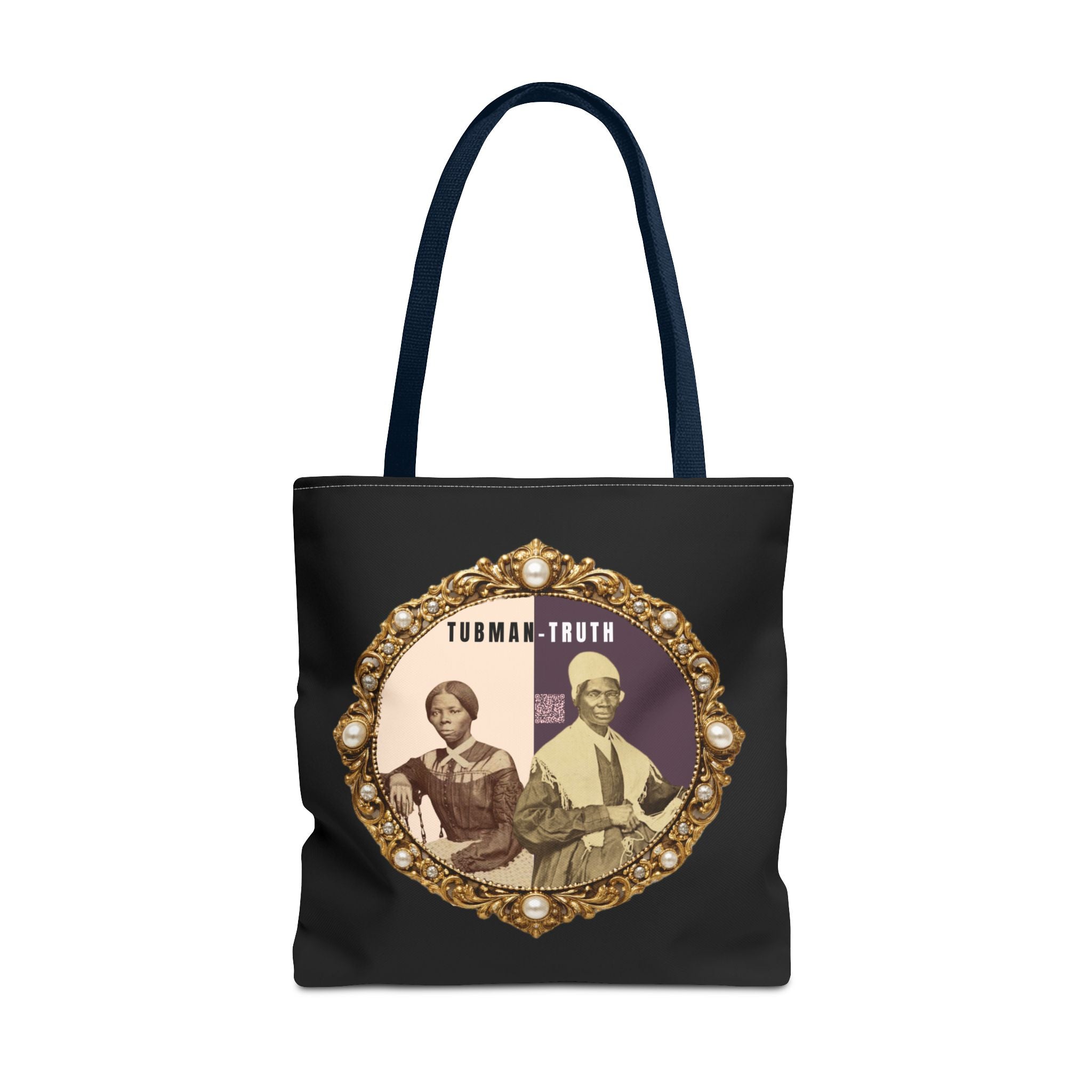 Tubman-Truth Brooch Graphic Tote Bag (Black)