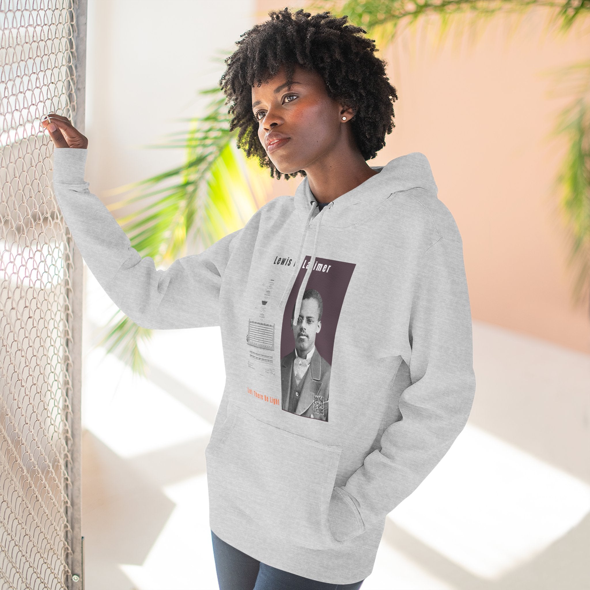 Defend Black Memories: Lewis H. Latimer Three-panel Historical Black Portrait Hoodie
