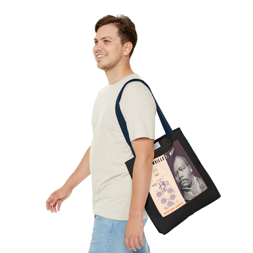 Granville T. Woods Historical Portrait Tote Bag (Black)