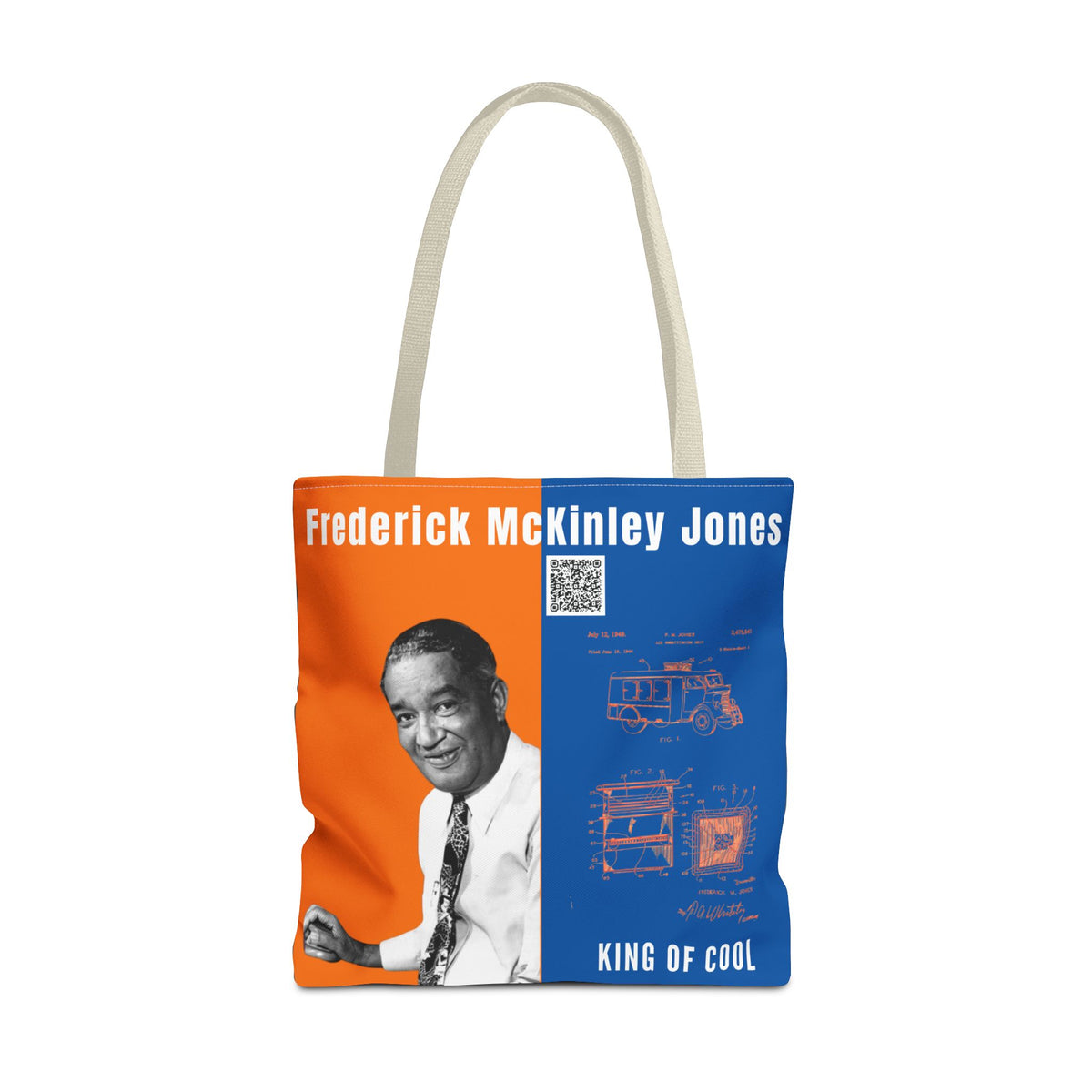 Frederick McKinley Jones, Historical Portrait Tote Bag (Black)