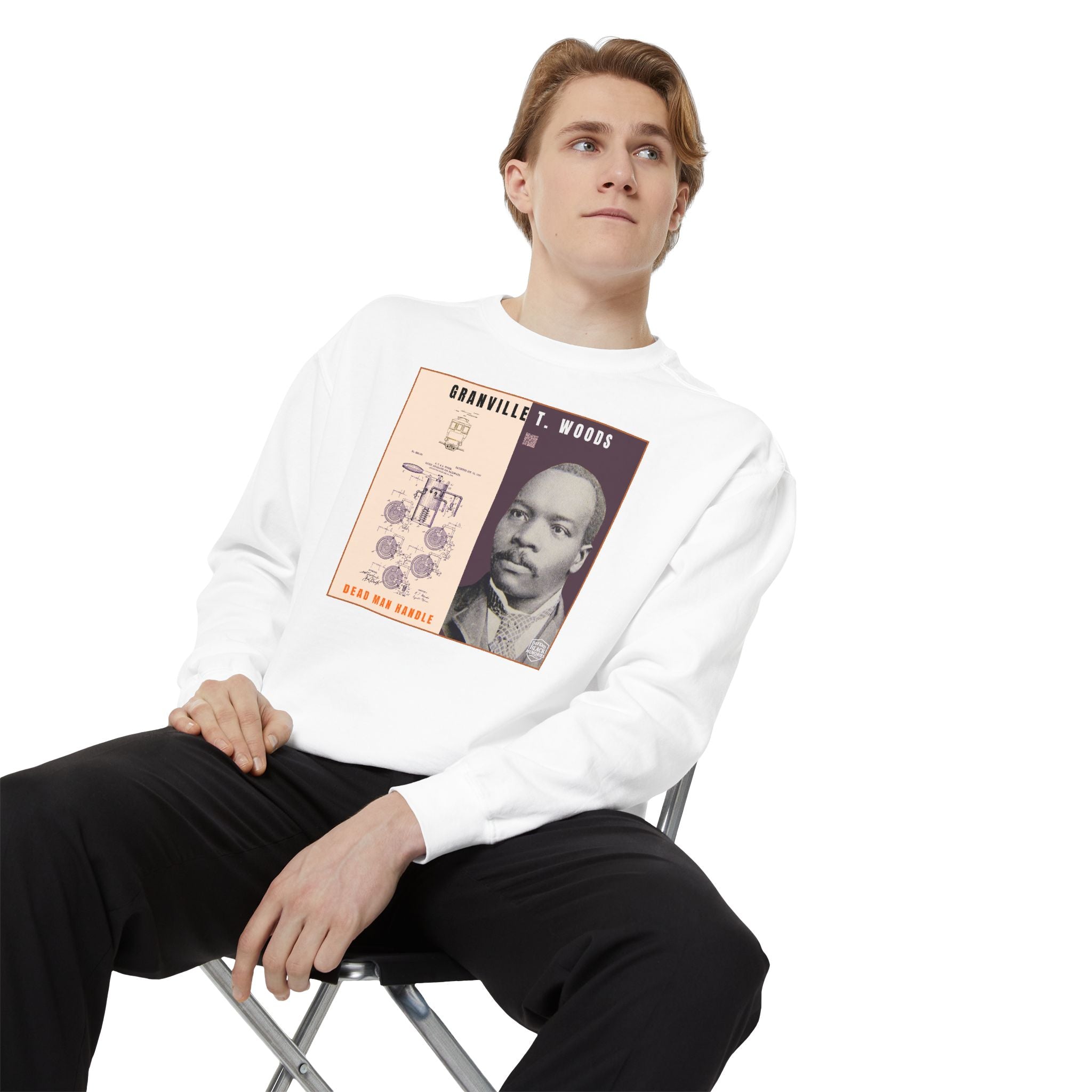 Granville T. Woods, Unisex, Historical Portrait Crewneck Sweatshirt (City Champs)