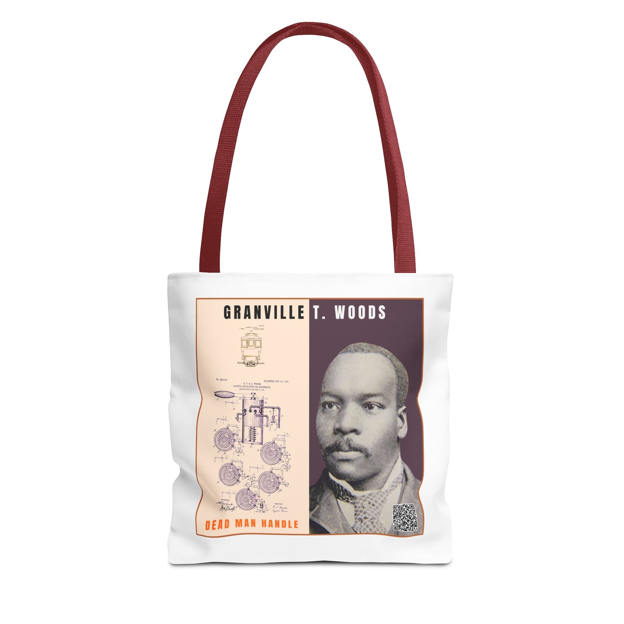 Defend Black Memories: Granville T. Woods Historical Portrait AOP Tote Bag
