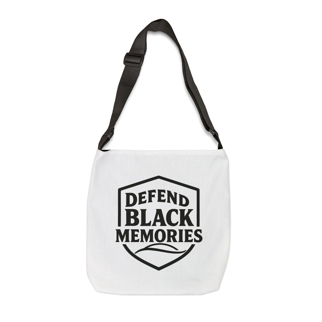 Adjustable Tote Bag — Simple White Tote with Black Logo