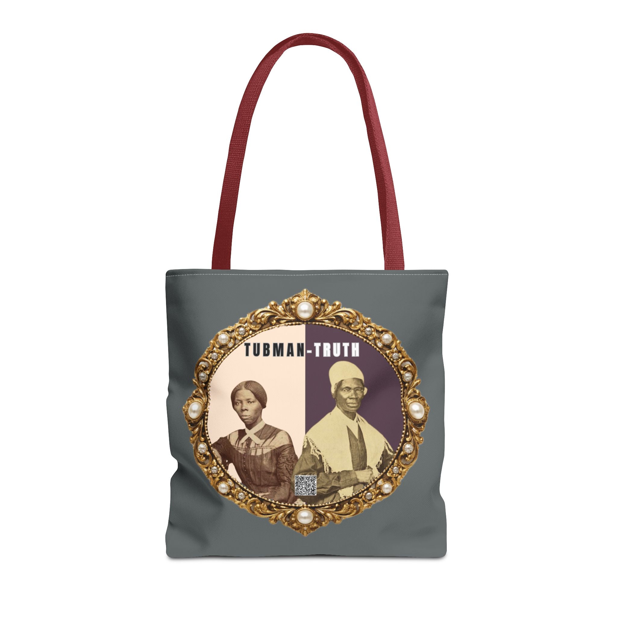 Tubman-Truth Brooch Graphic Tote Bag (Dark grey)