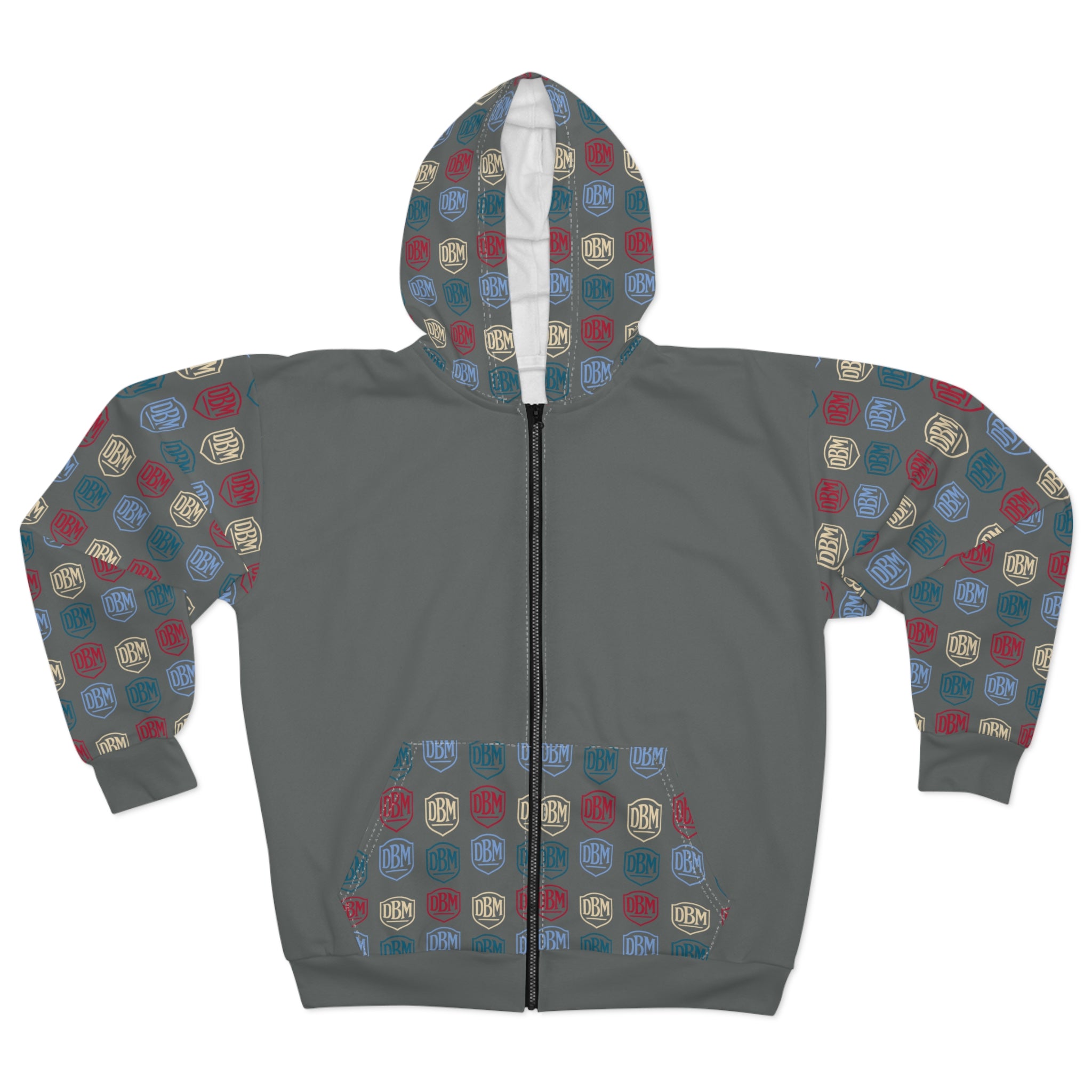 Granville T. Woods, AOP Back Graphic, Zip Hoodie (Grey)