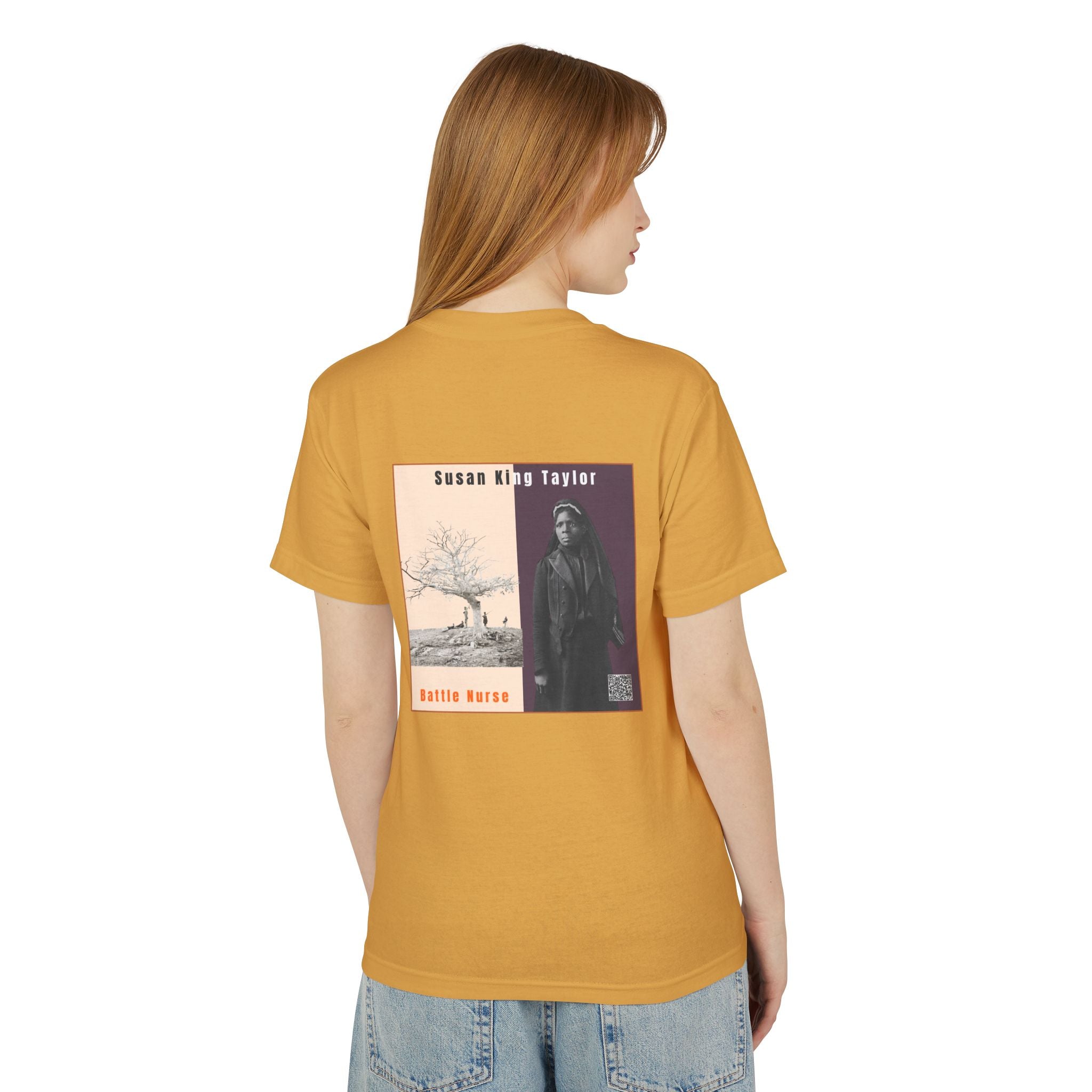 Susan King Taylor, Historical Portrait T-shirt, w/Back Graphic (2-tone),