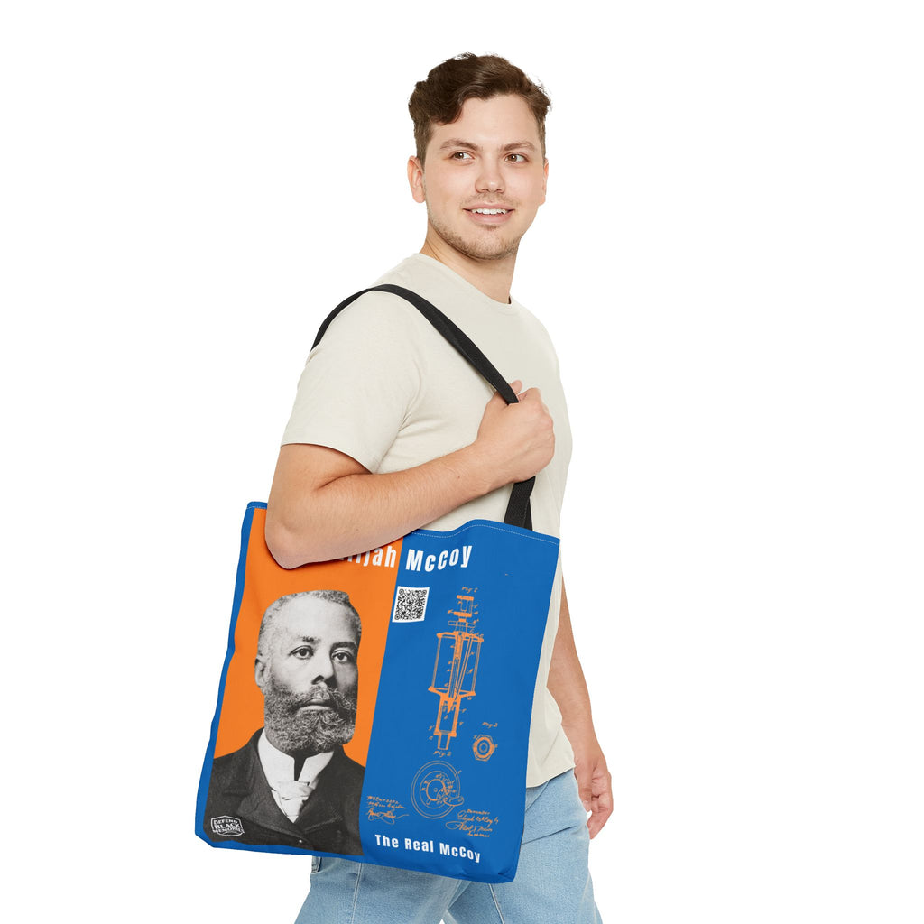Elijah McCoy 'The Real McCoy' Tote Bag — Inspirational History Tribute (White)