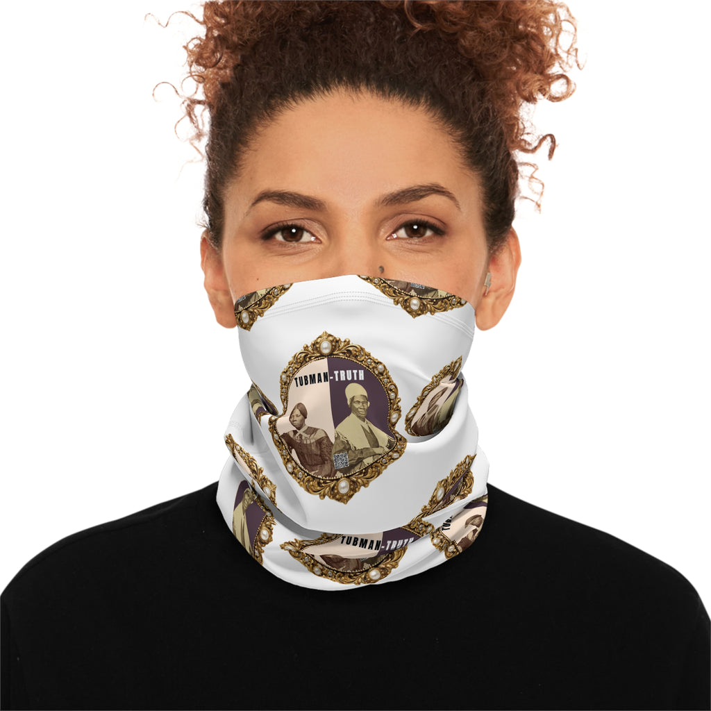 Tubman-Truth, Winter Neck Gaiter With Drawstring (White)