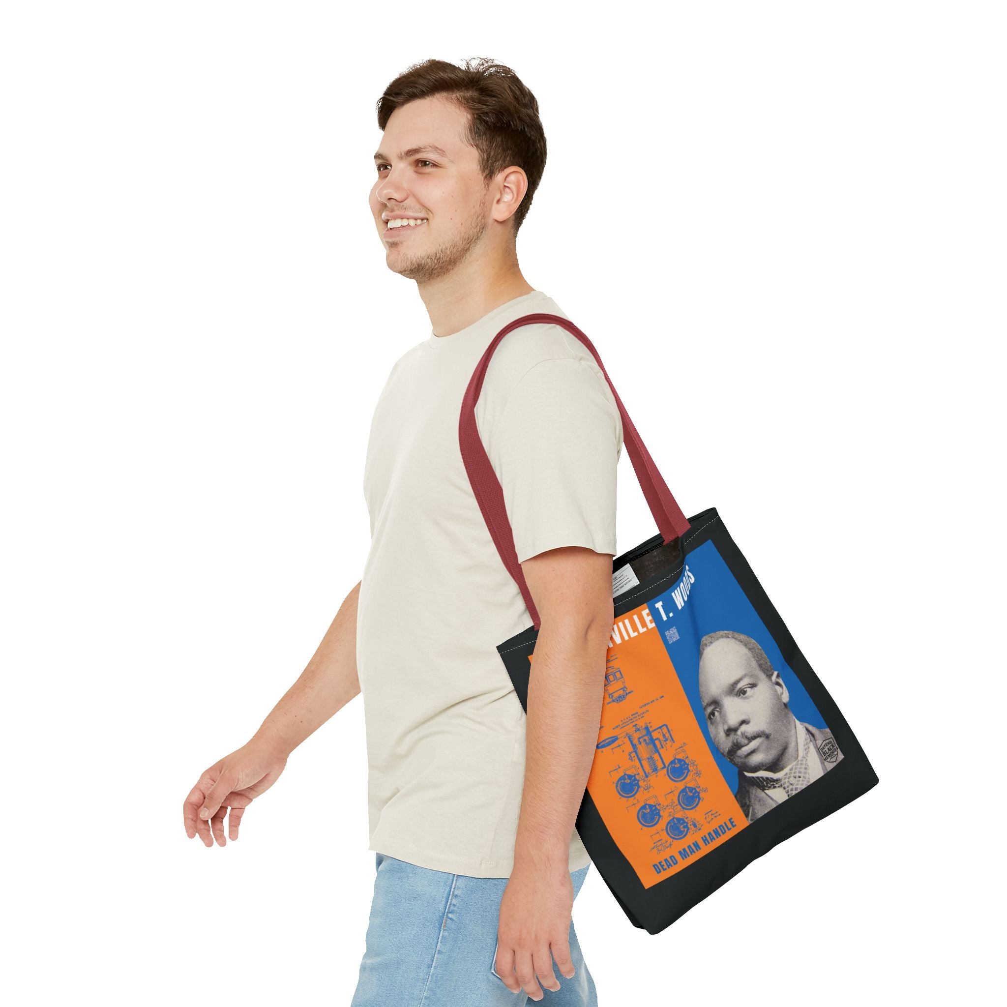 Granville T. Woods Historical Portrait Tote Bag -Turquoise (City Champs)