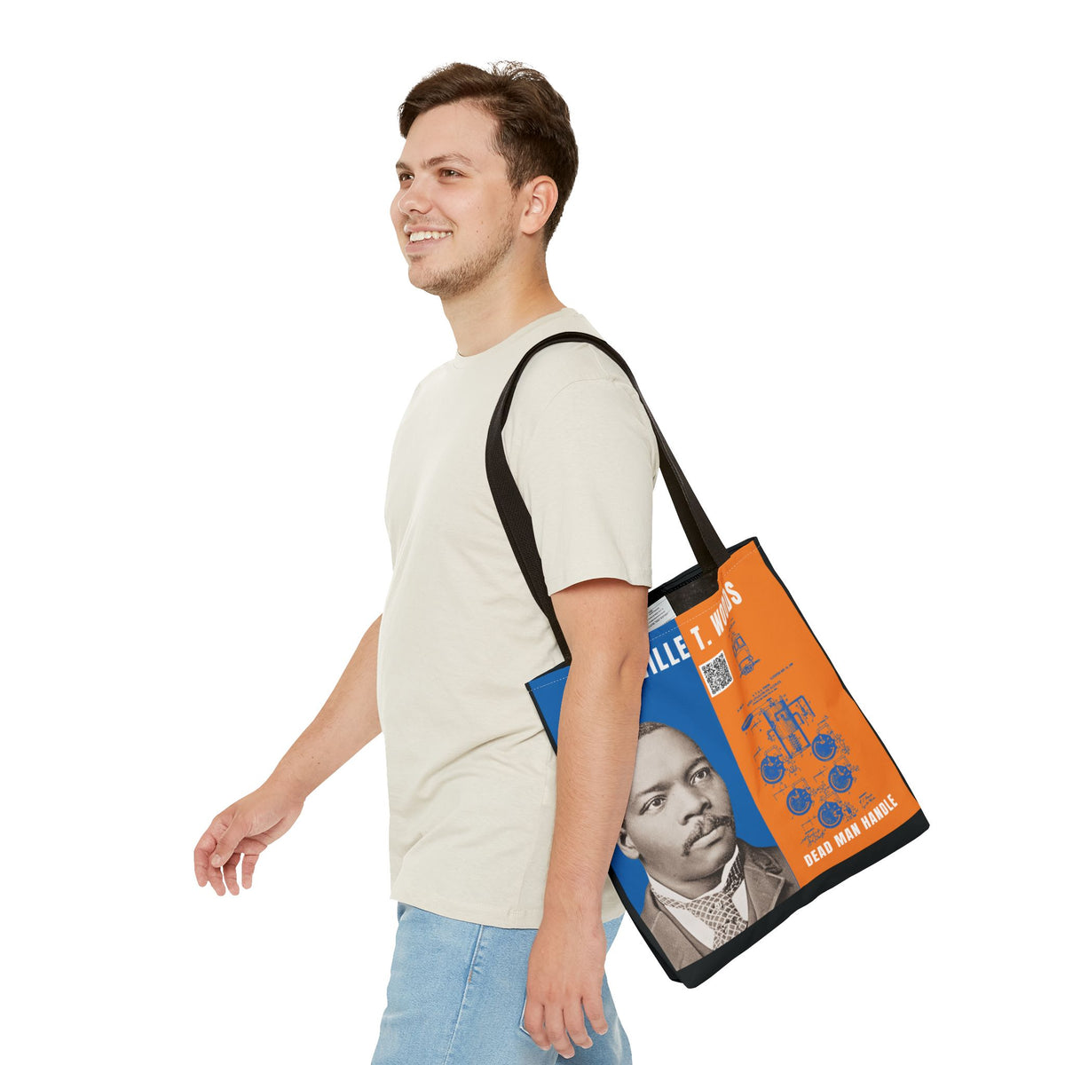 Granville T. Woods Historical Portrait Tote Bag -Turquoise (City Champs)