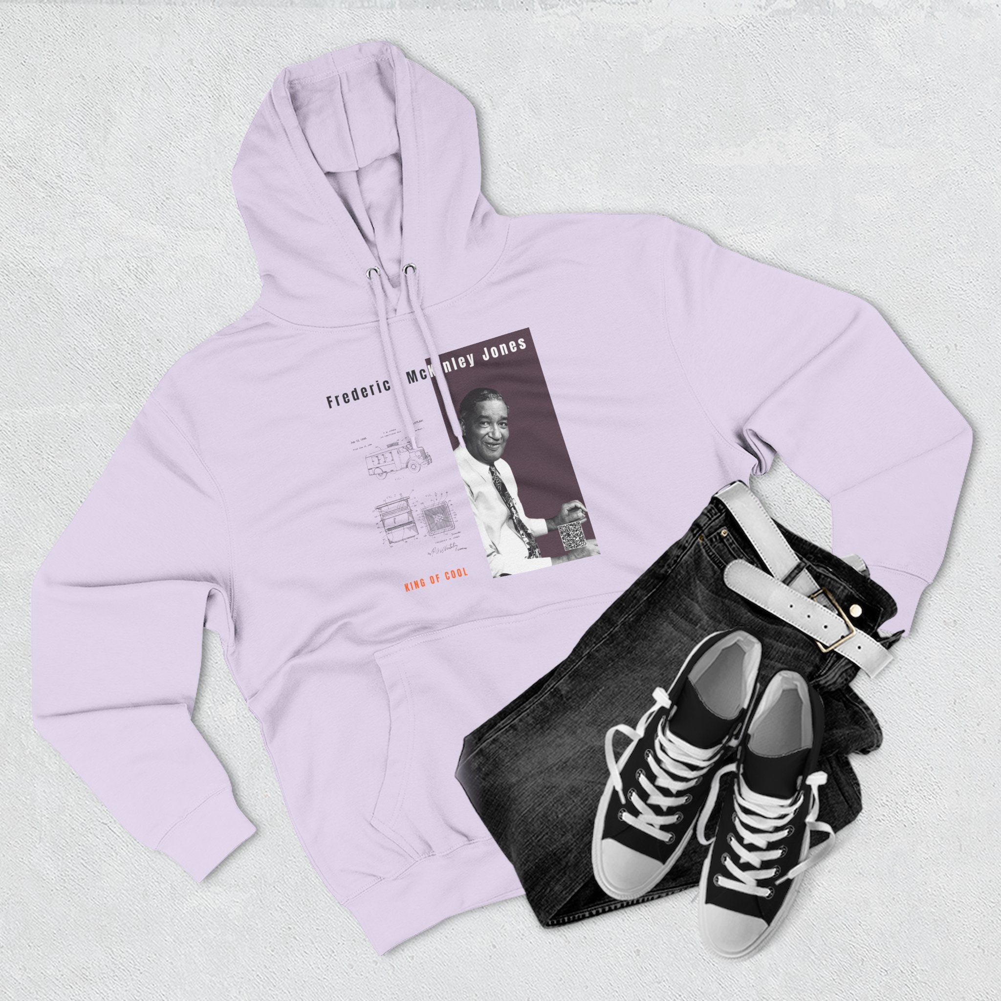 Frederick McKinley Jones, Unisex, Three-panel Historical Portrait Hoodie