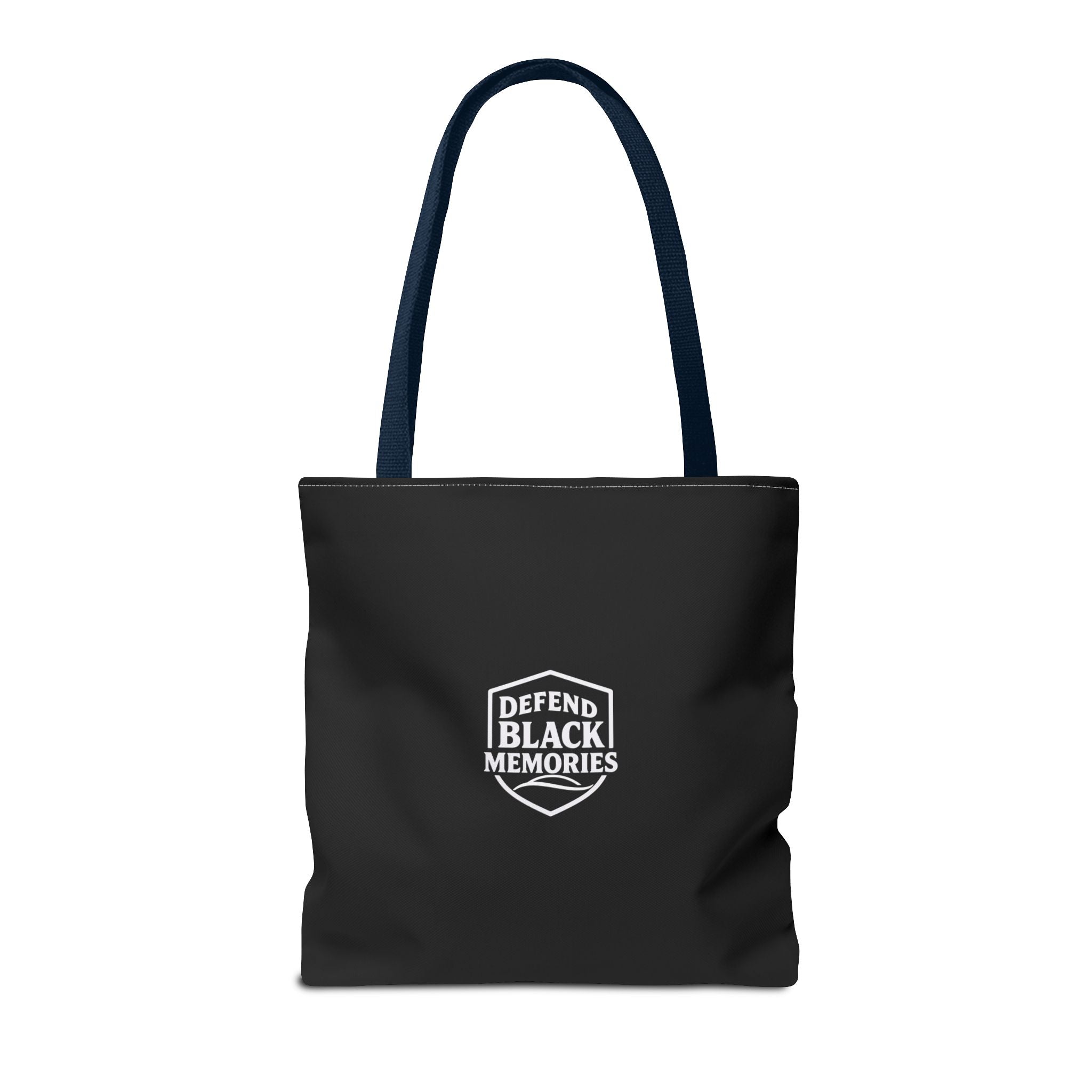 Granville T. Woods Historical Portrait Black Tote Bag (Trans/Dark Cerulean Block)