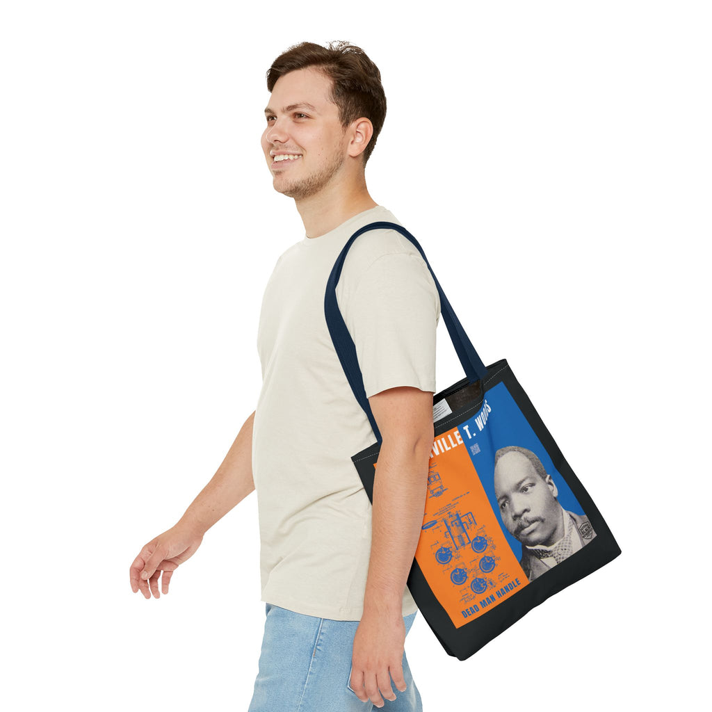 Granville T. Woods Historical Portrait Tote Bag -Turquoise (City Champs)