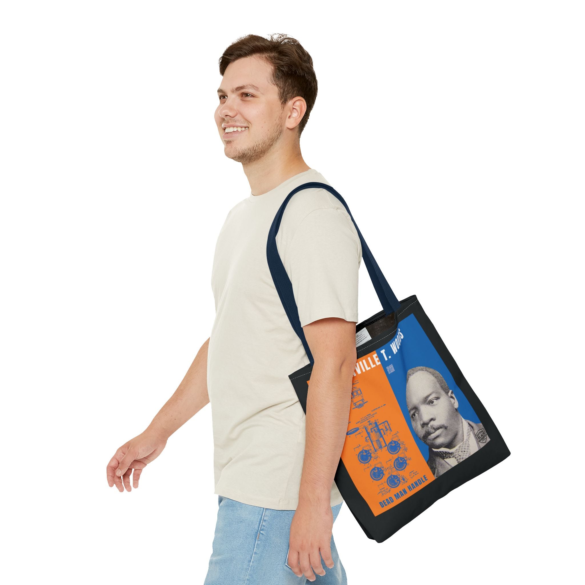 Granville T. Woods Historical Portrait Tote Bag -Turquoise (City Champs)