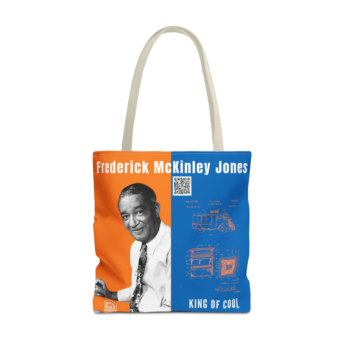 Frederick McKinley Jones, Historical Portrait Tote Bag (Double Side City Champs Blue)