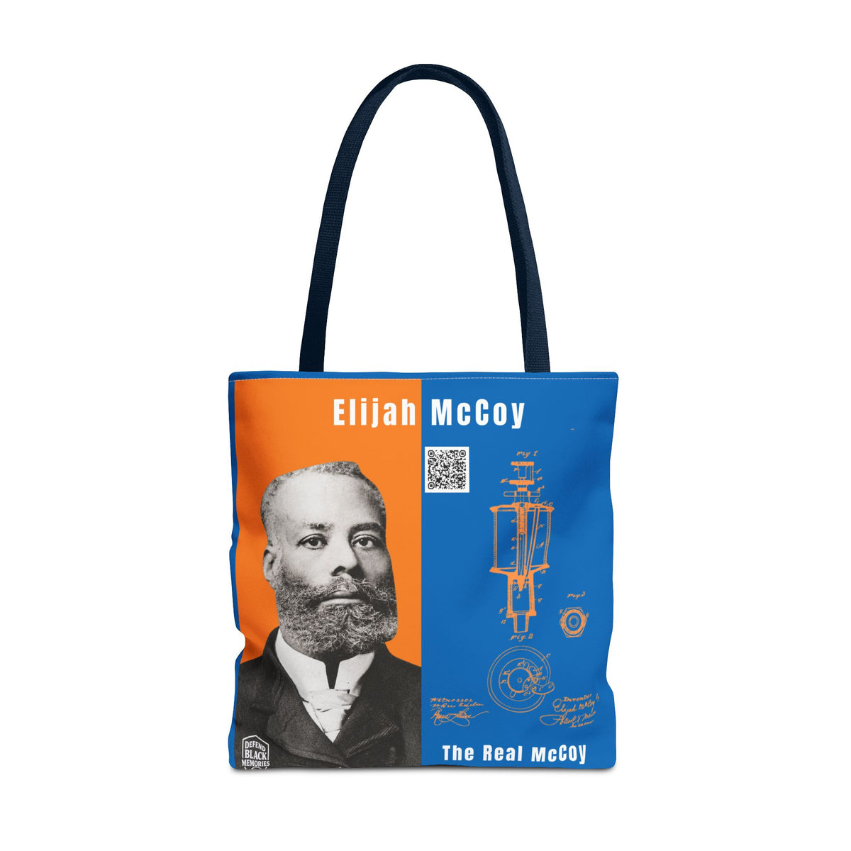 Elijah McCoy 'The Real McCoy' Tote Bag — Inspirational History Tribute (White)