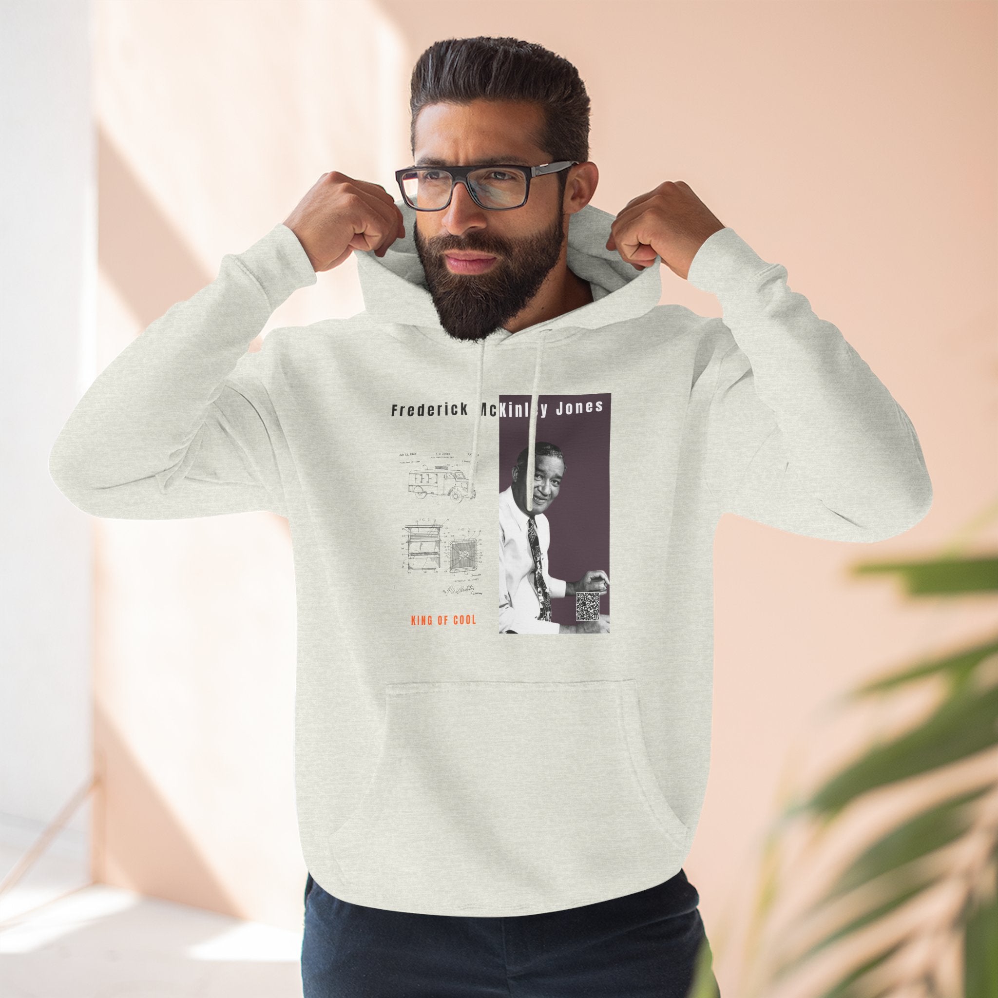 Frederick McKinley Jones, Unisex, Three-panel Historical Portrait Hoodie