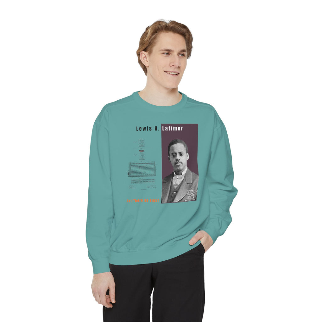Defend Black Memories: Lewis Latimer Unisex Garment-Dyed Sweatshirt