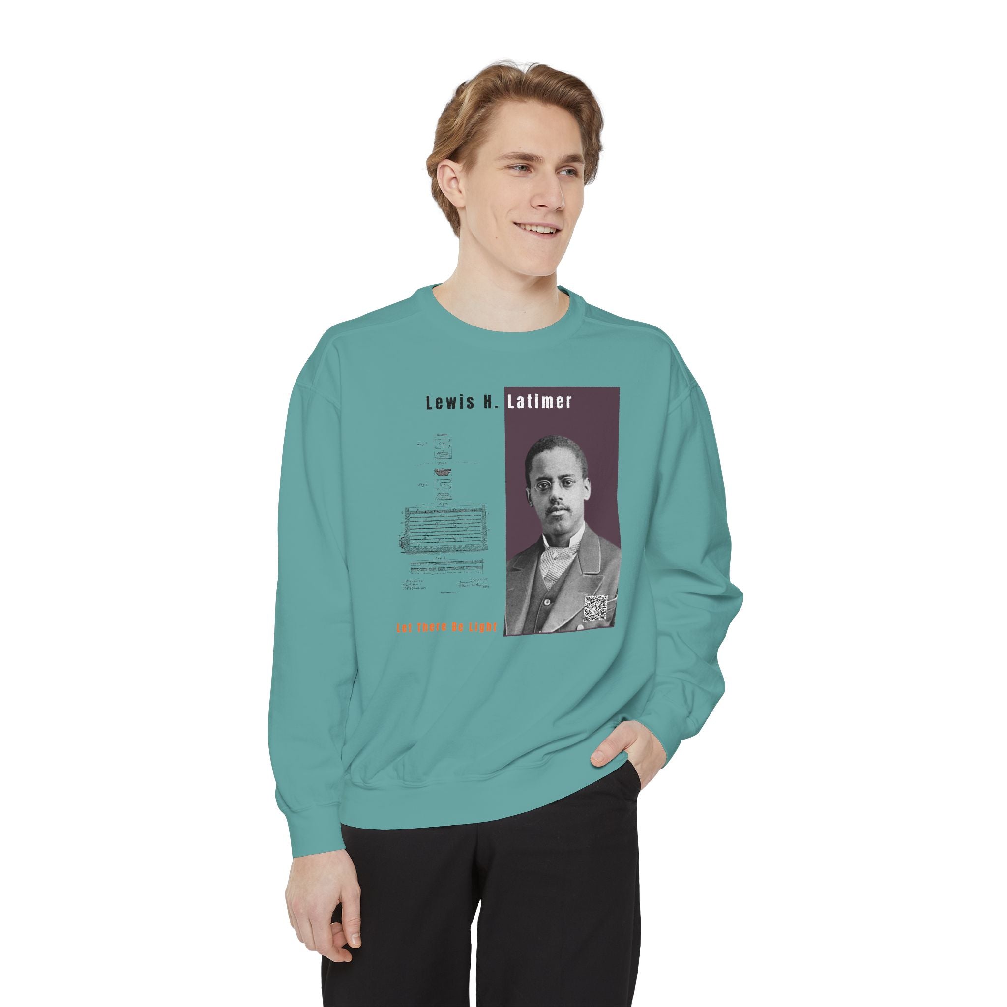 Defend Black Memories: Lewis Latimer Unisex Garment-Dyed Sweatshirt
