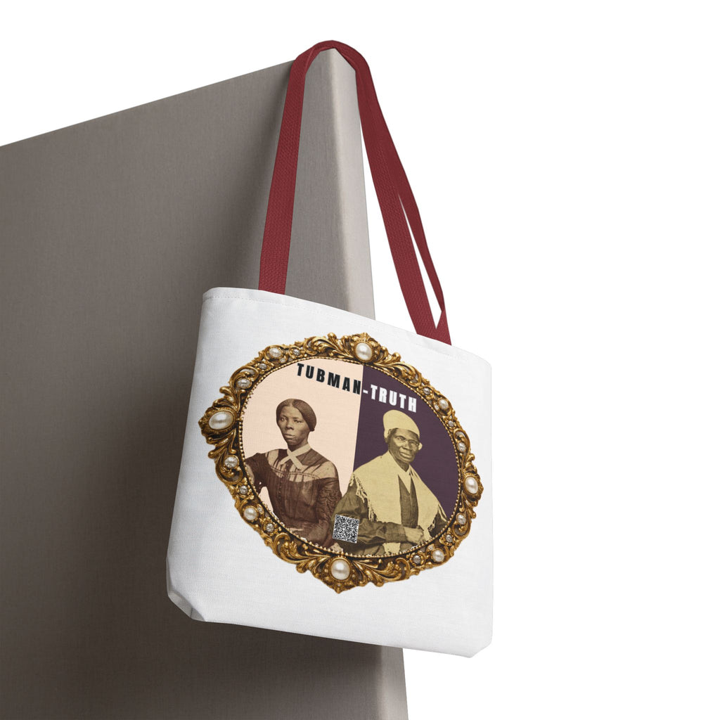 Tubman-Truth Brooch Graphic Tote Bag (White)
