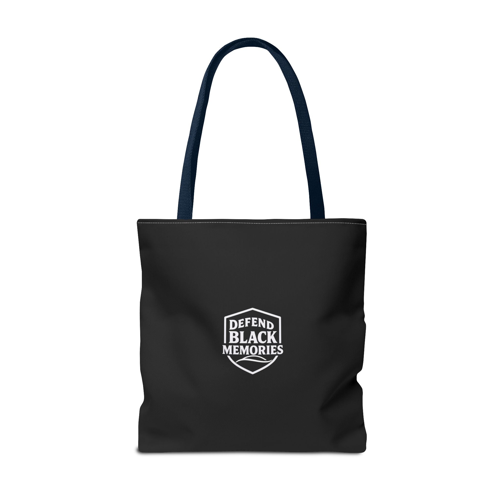 Granville T. Woods Historical Portrait Black Tote Bag (Trans/Dark Cerulean Block)