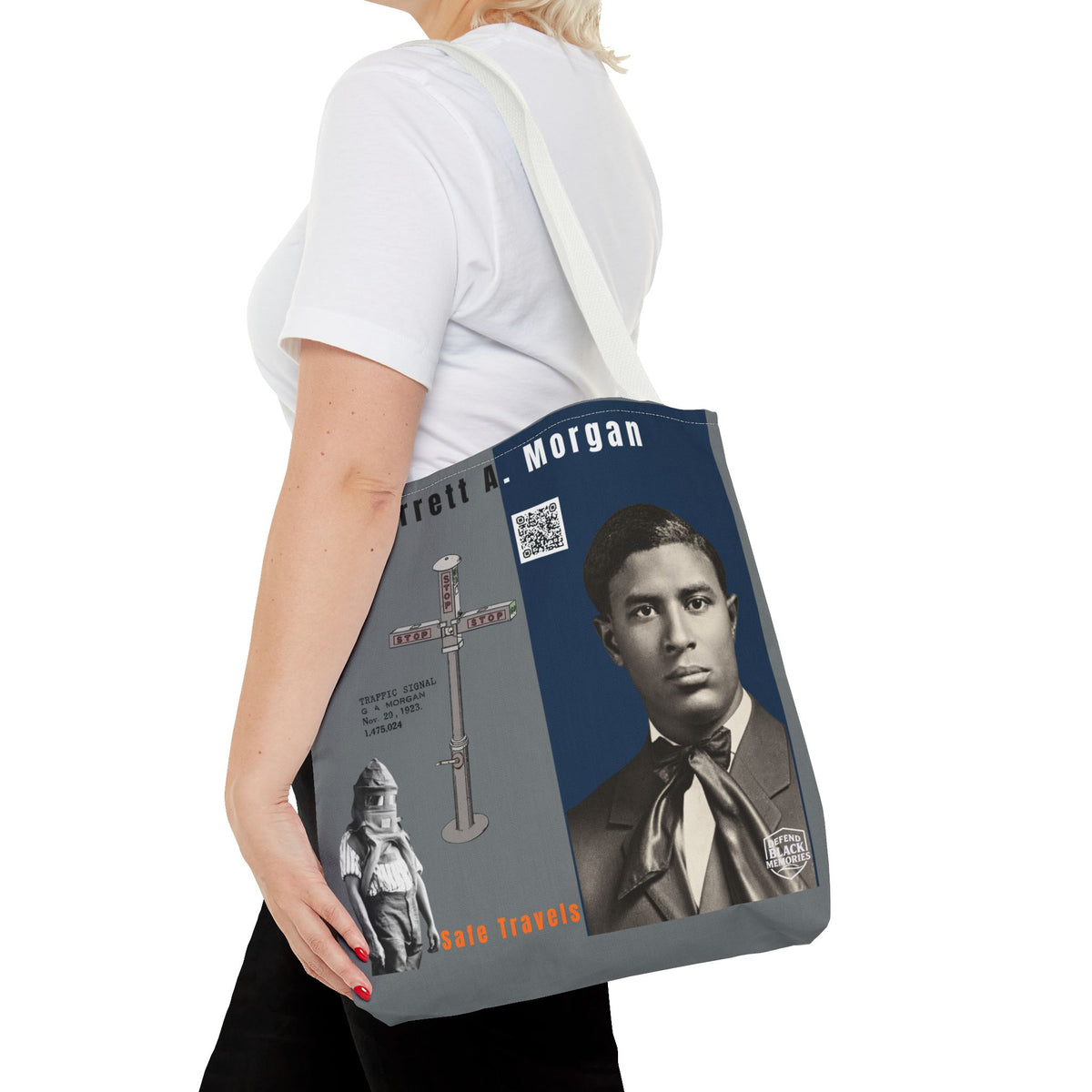 Garrett A. Morgan Historical Portrait Tote Bag (White)