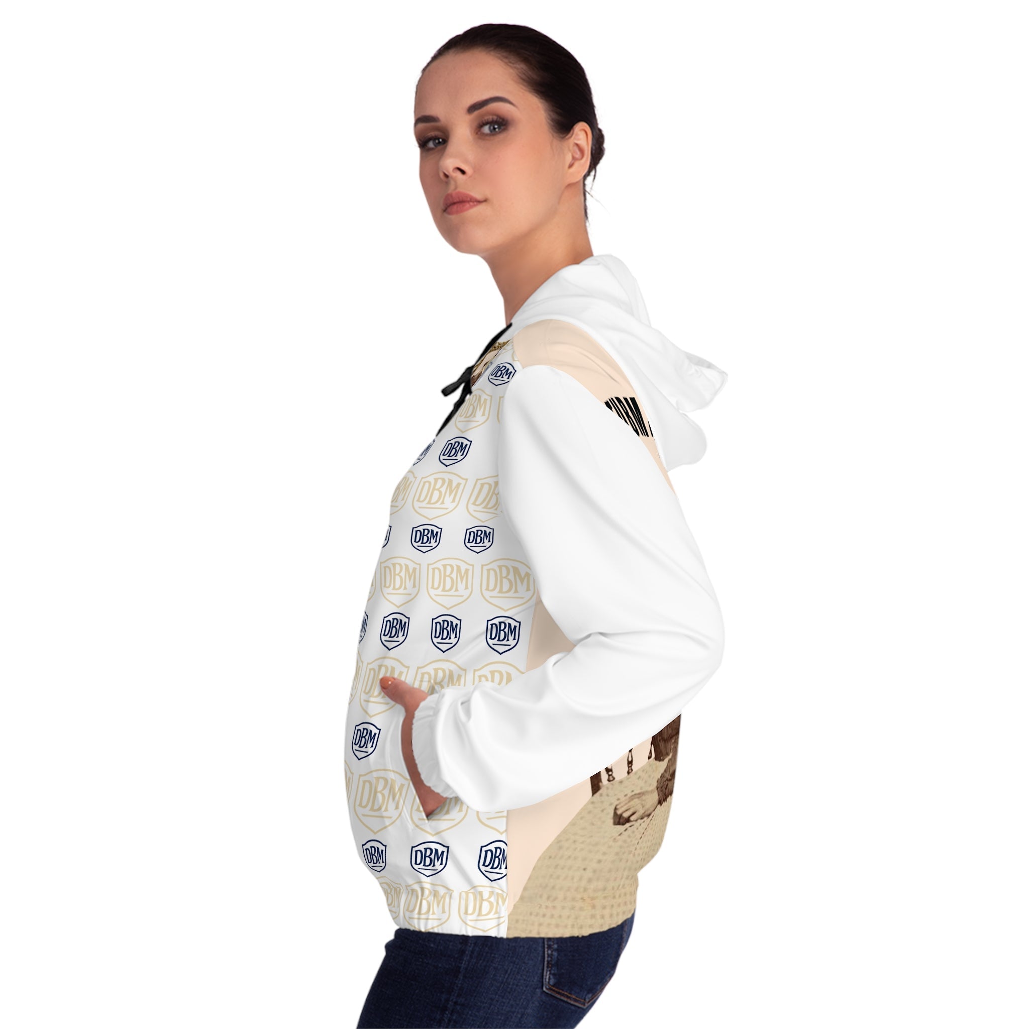Tubman-Truth, Women's Full-Zip Hoodie w/AOP Back Graphic,