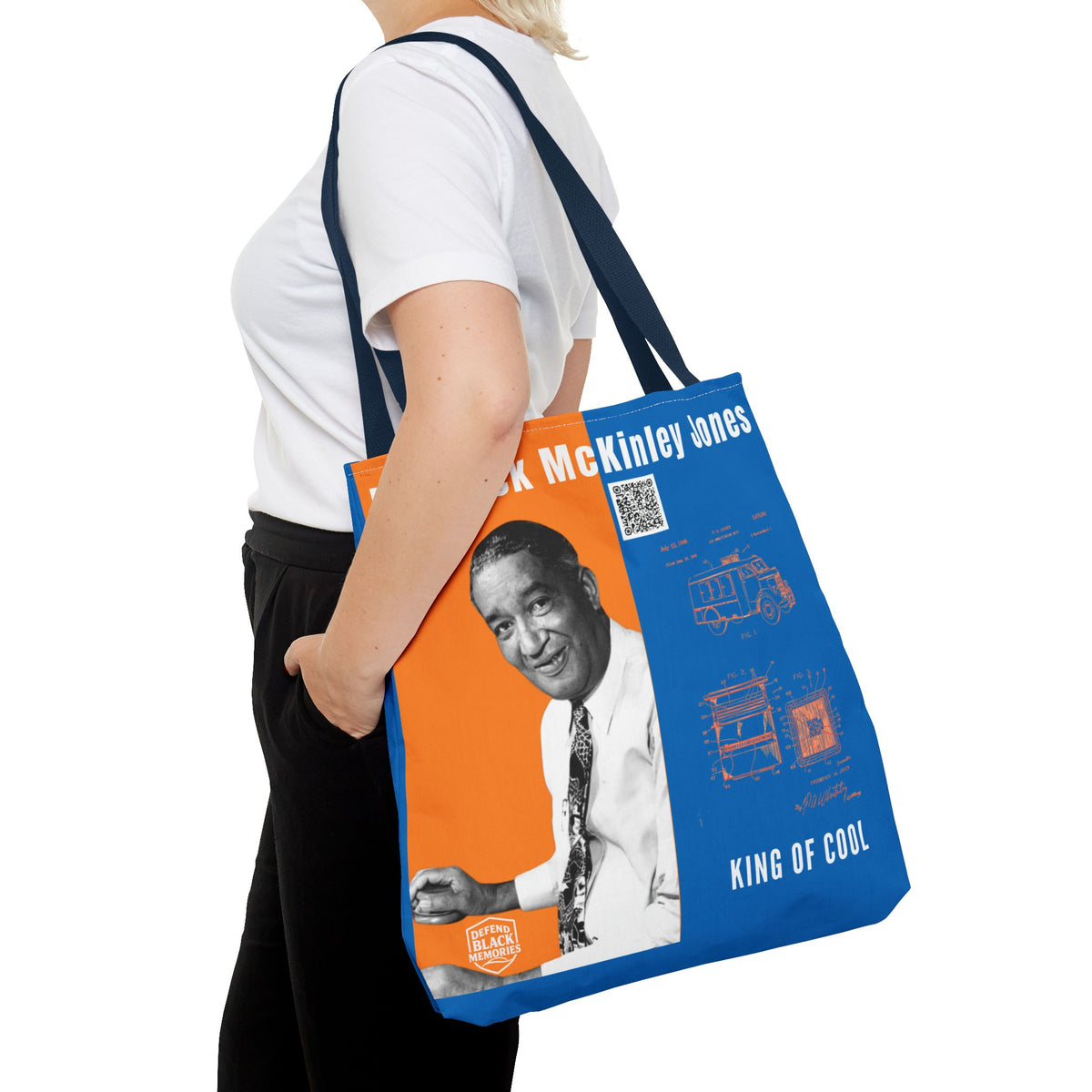 Frederick McKinley Jones, Historical Portrait Tote Bag (Double Side City Champs Blue)