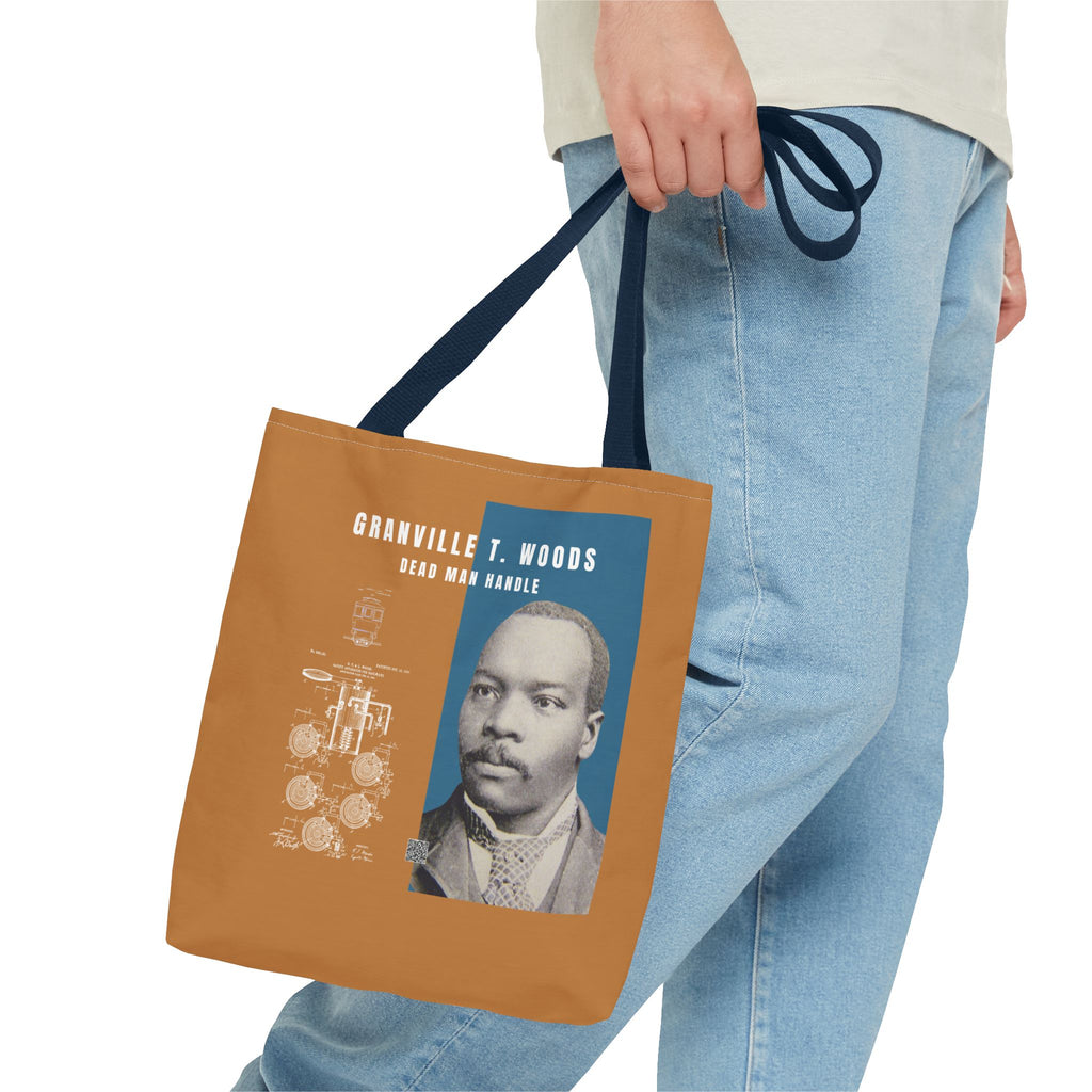 Granville T. Woods Historical Portrait Tote Bag (Light Brown)