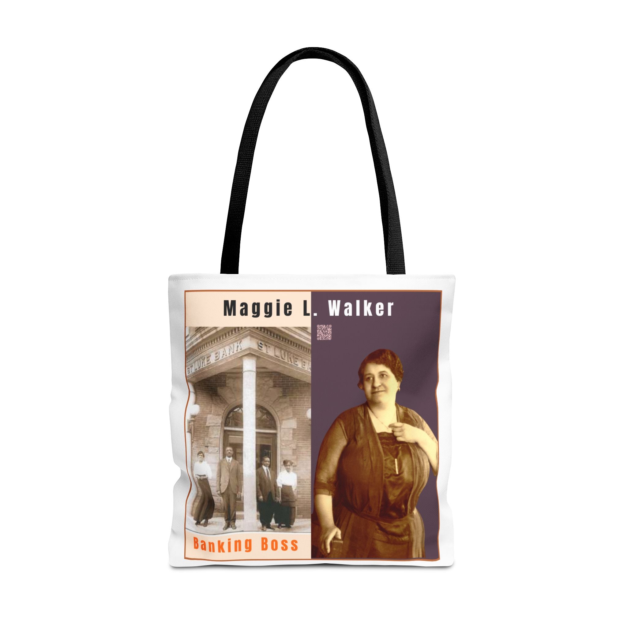 Maggie L. Walker Graphic Tote Bag — Black and Bold Historical Icon Design
