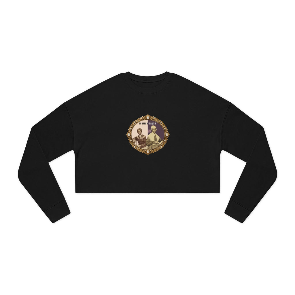 Tubman-Truth, Front Brooch Graphic, Women's Cropped Sweatshirt