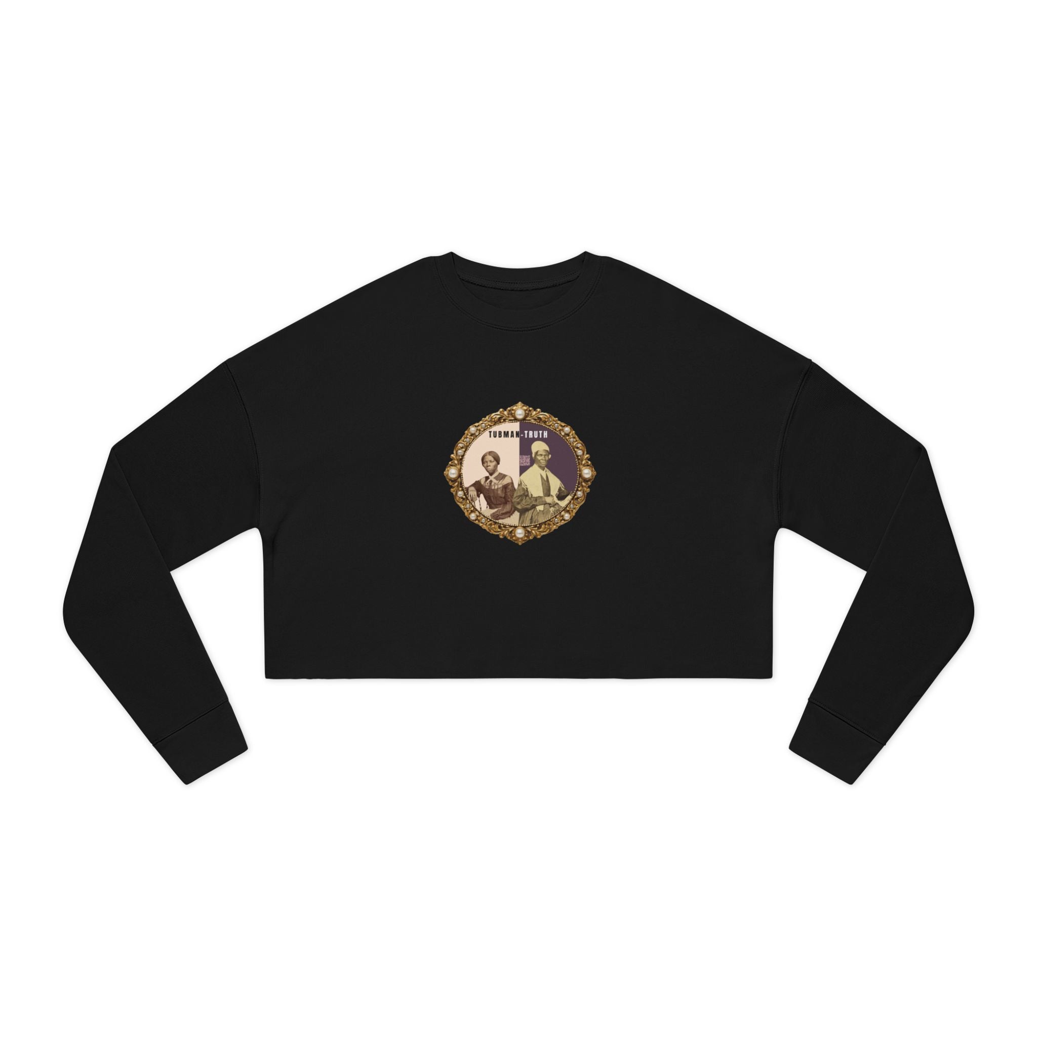 Tubman-Truth, Front Brooch Graphic, Women's Cropped Sweatshirt
