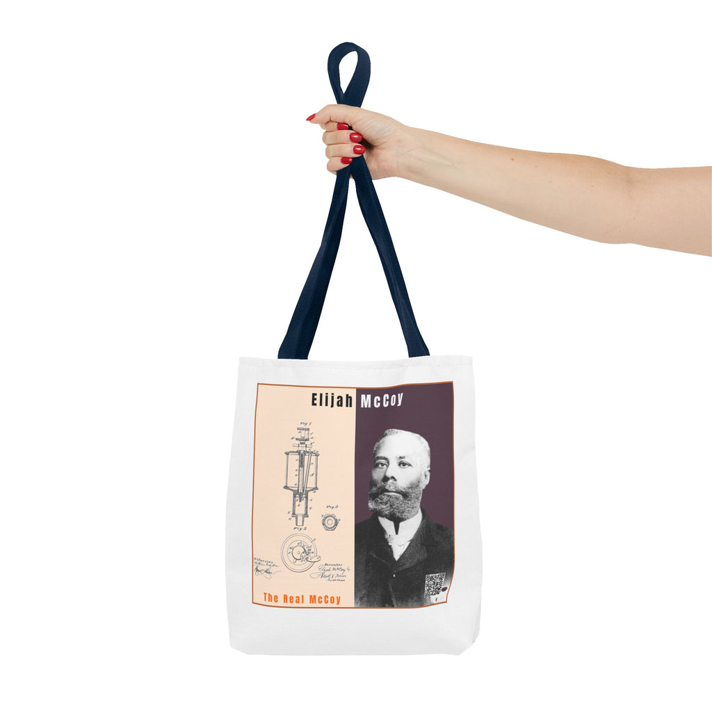 Defend Black Memories: Elijah McCoy Historical Portrait AOP Tote Bag