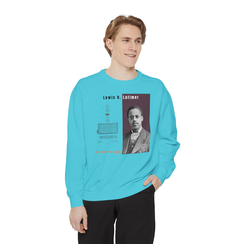 Defend Black Memories: Lewis Latimer Unisex Garment-Dyed Sweatshirt