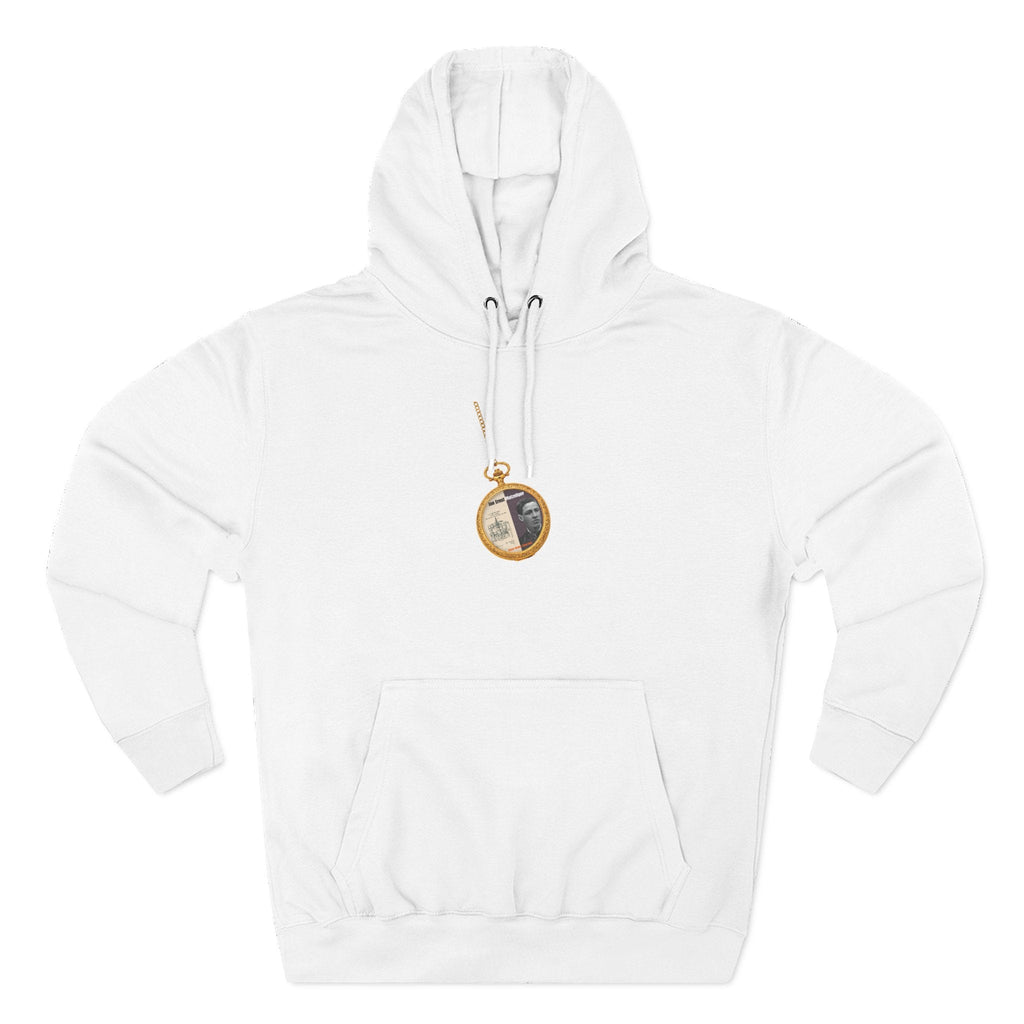 Jan Ernst. Matzelige Pocket Watch Three-Panel Historic Black Portrait Hoodie