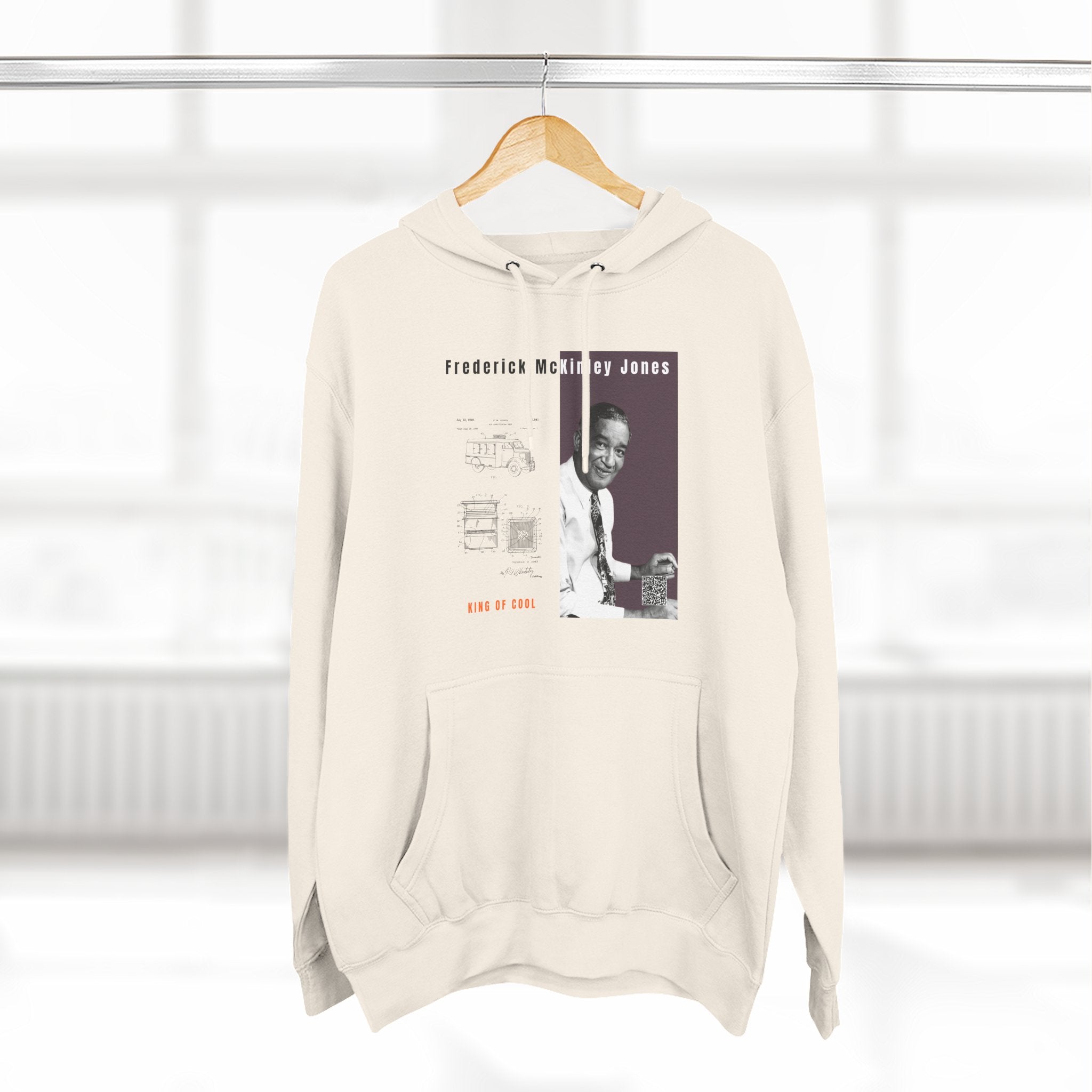 Frederick McKinley Jones, Unisex, Three-panel Historical Portrait Hoodie